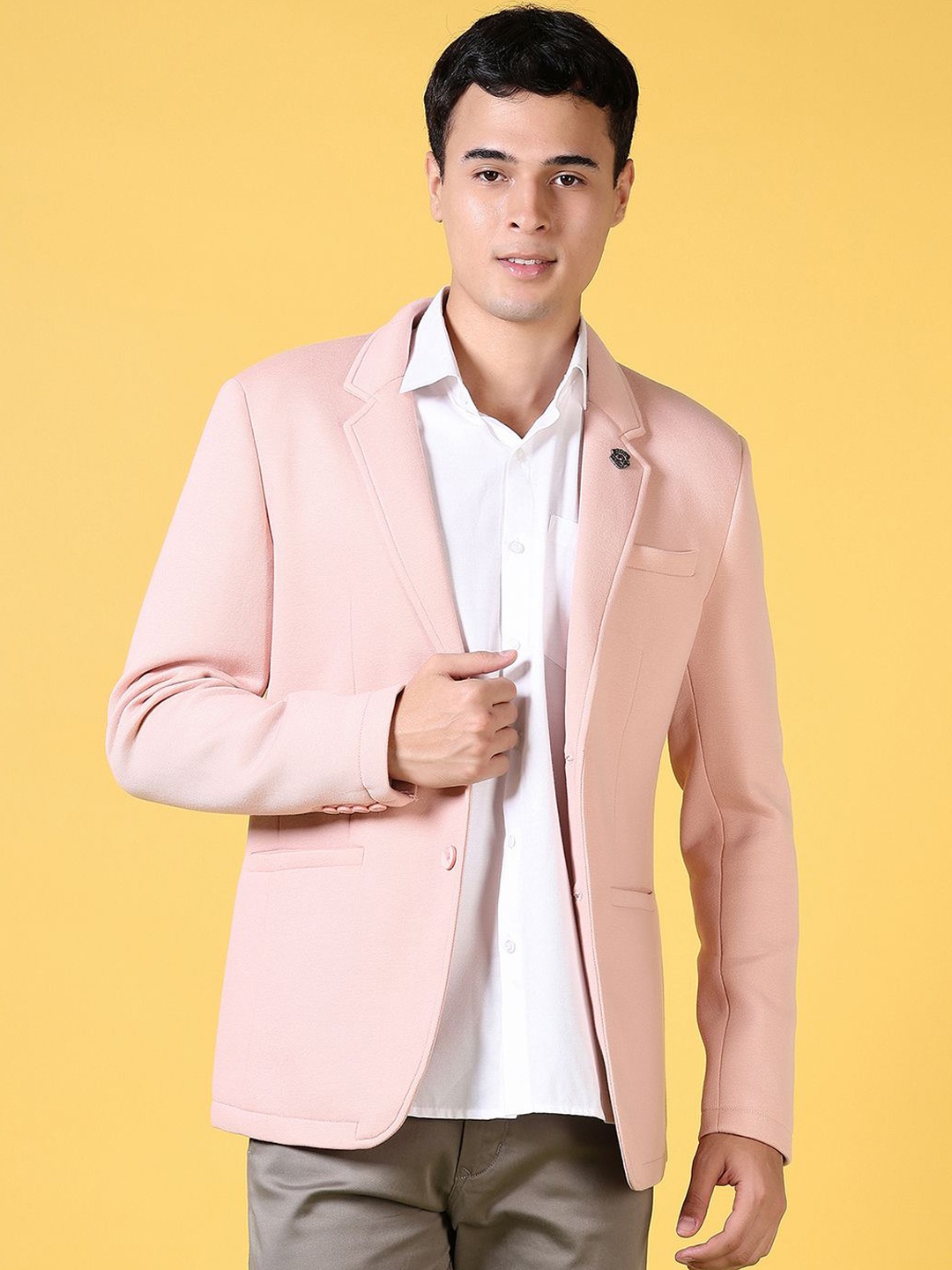 

V-Mart Single-Breasted Blazer, Pink