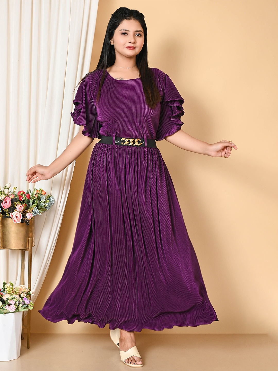 

BAESD Fit & Flare Maxi Dress, Purple