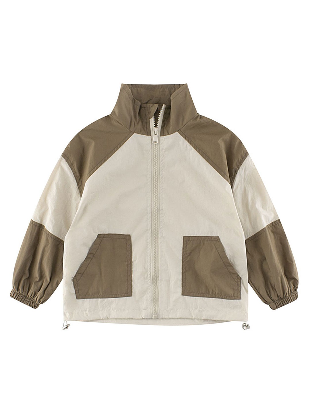 

LULU & SKY Boys Colourblocked Bomber Jacket, Coffee brown