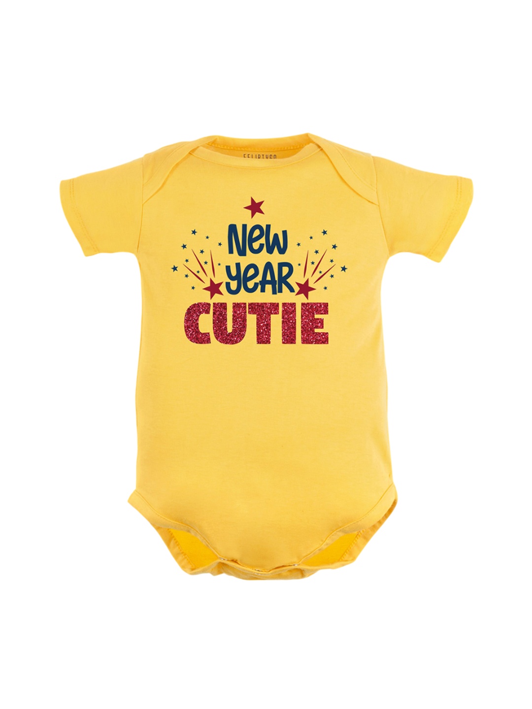 

FFLIRTYGO Printed Cotton Bodysuit, Yellow