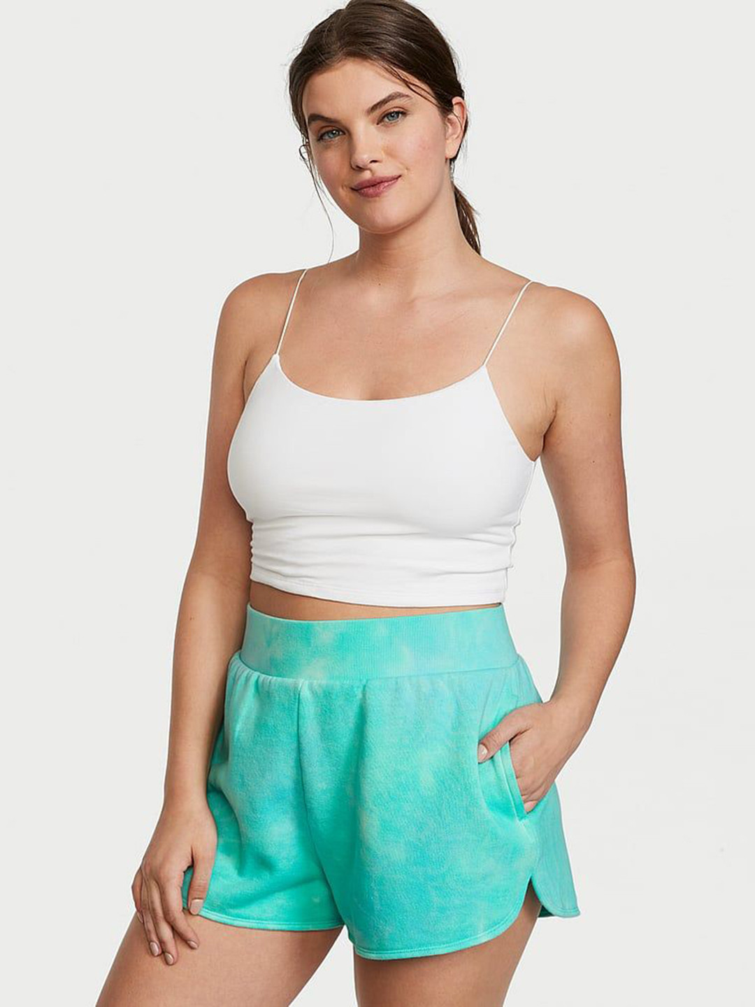 

Victoria's Secret Women Cotton High-Rise Shorts, Green