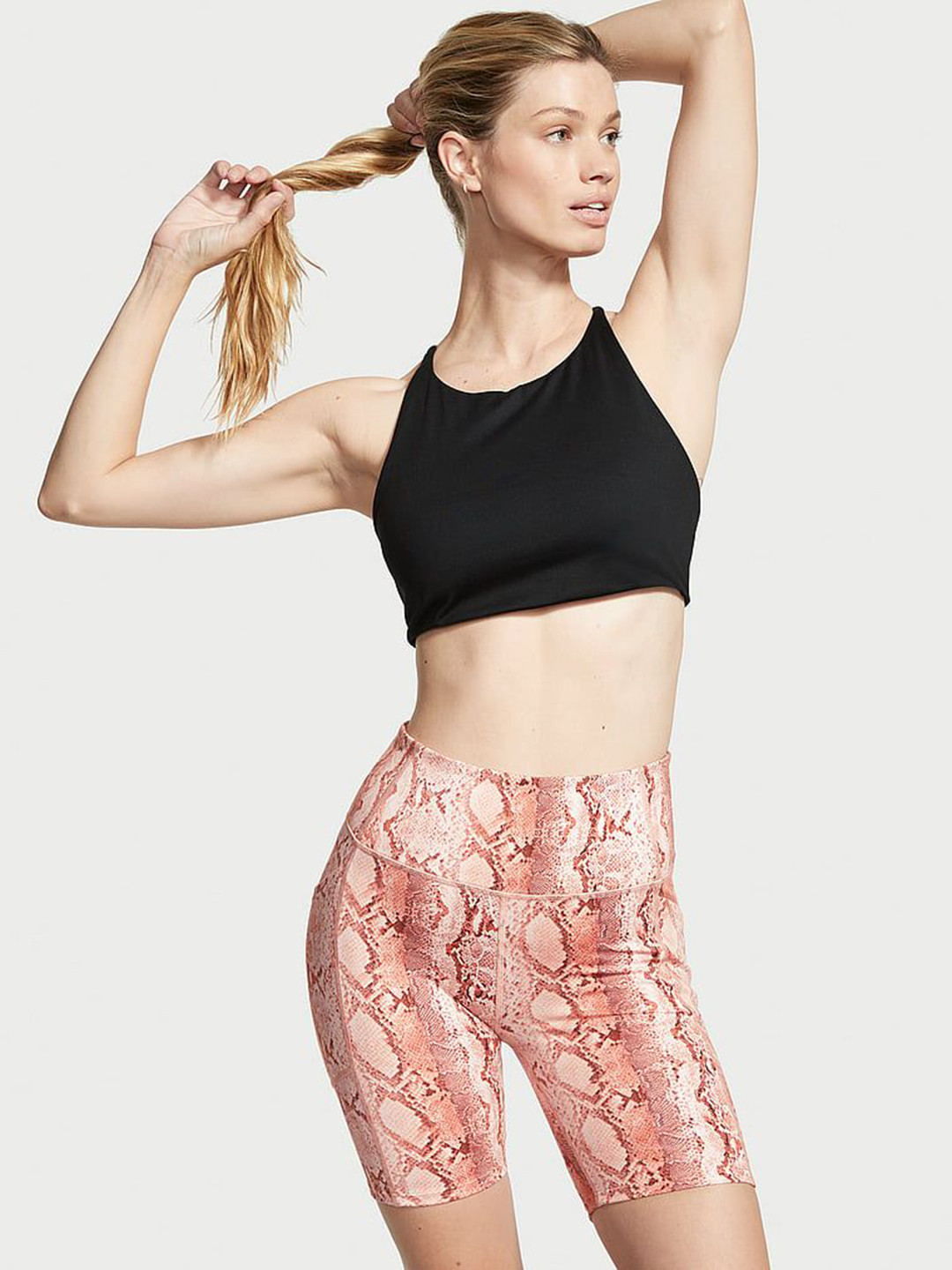 

Victoria's Secret Women Abstract Printed Skinny Fit High-Rise Shorts, Rust