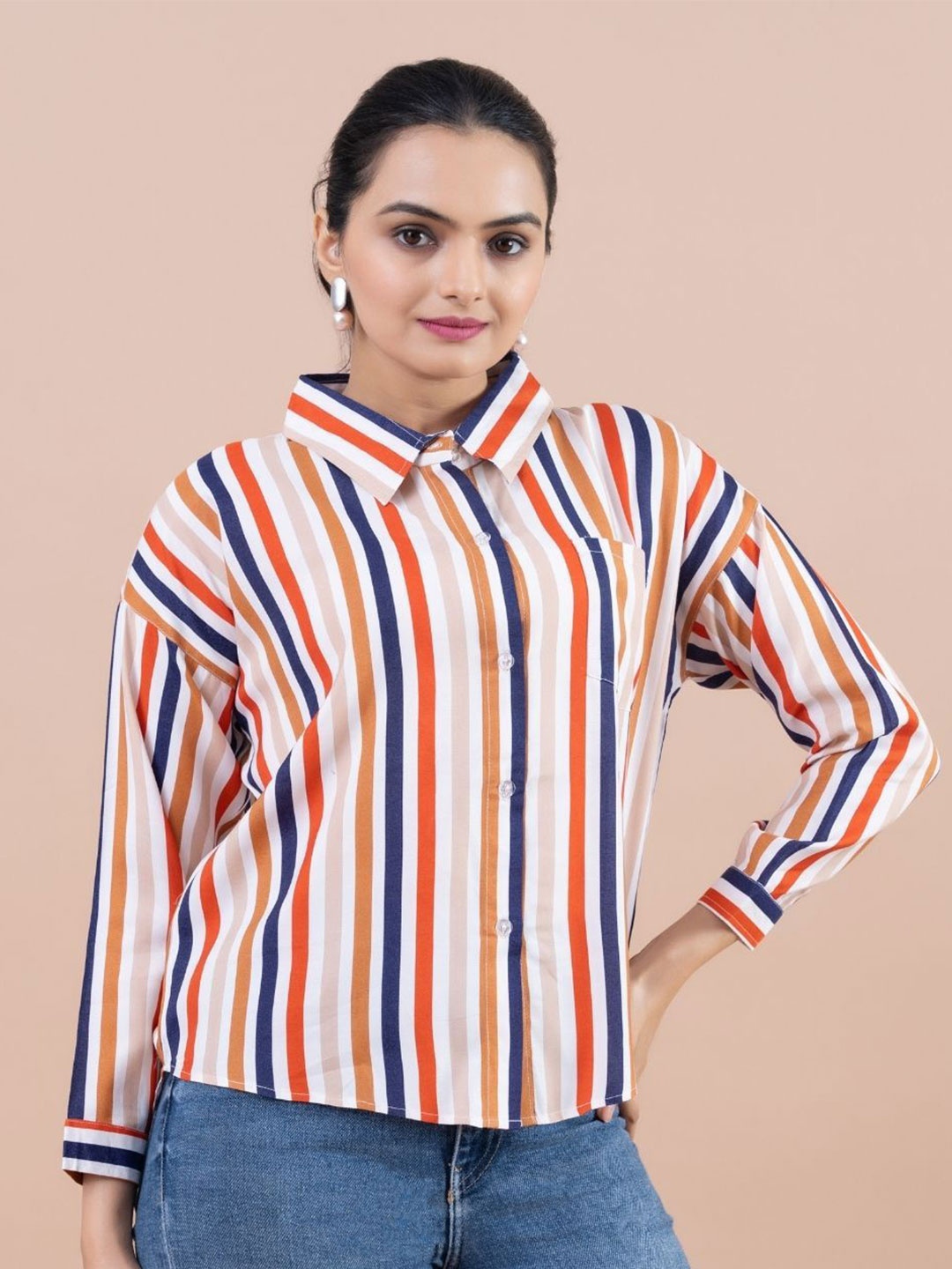 

Komarri U Women Opaque Striped Casual Shirt, Multi