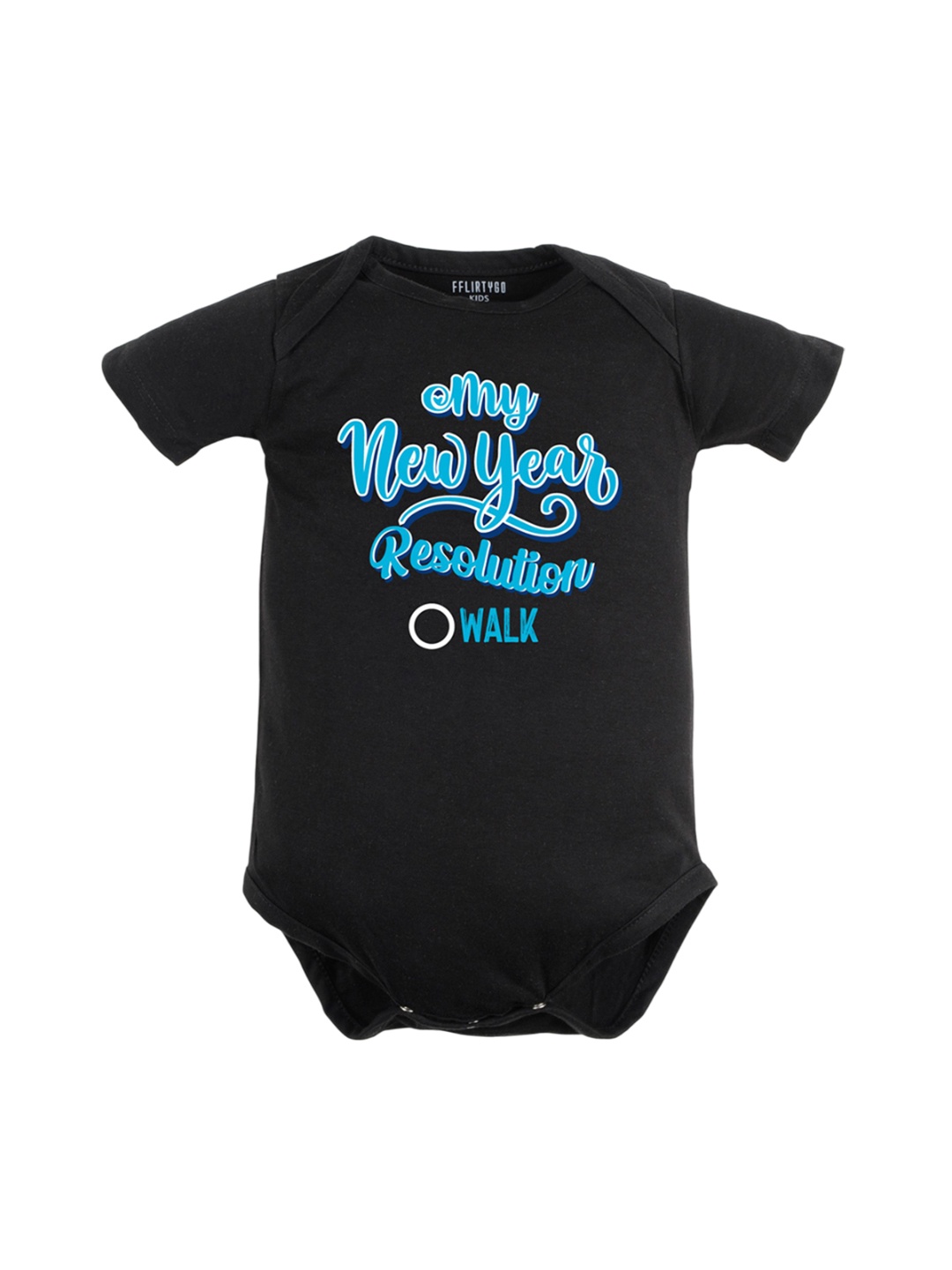 

FFLIRTYGO Infants Printed Cotton Bodysuit, Black
