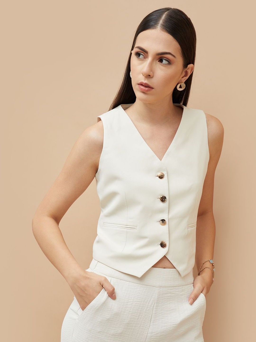 

CODE by Lifestyle Off-Shoulder Top, Beige