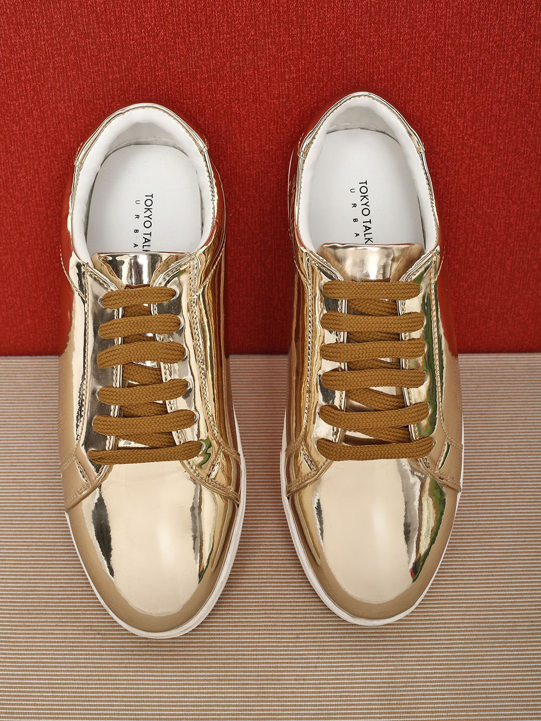 

Tokyo Talkies Women PU Sneakers, Gold