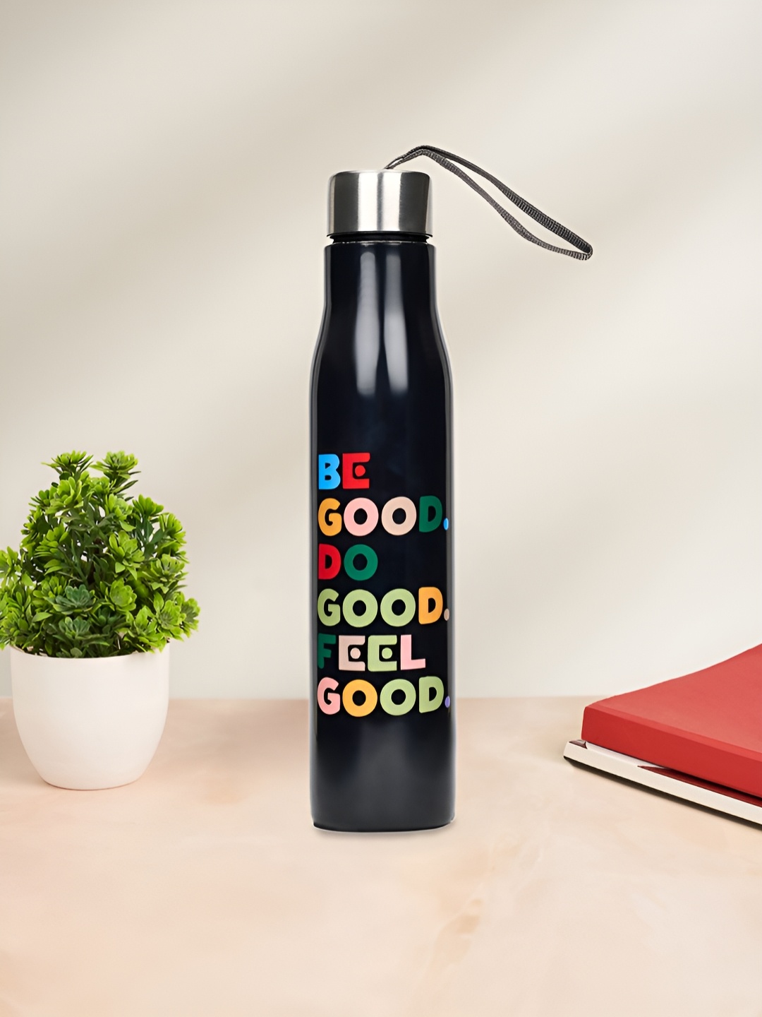 

Living scapes by Pantaloons Black & Green Single Stainless Steel Printed Water Bottle