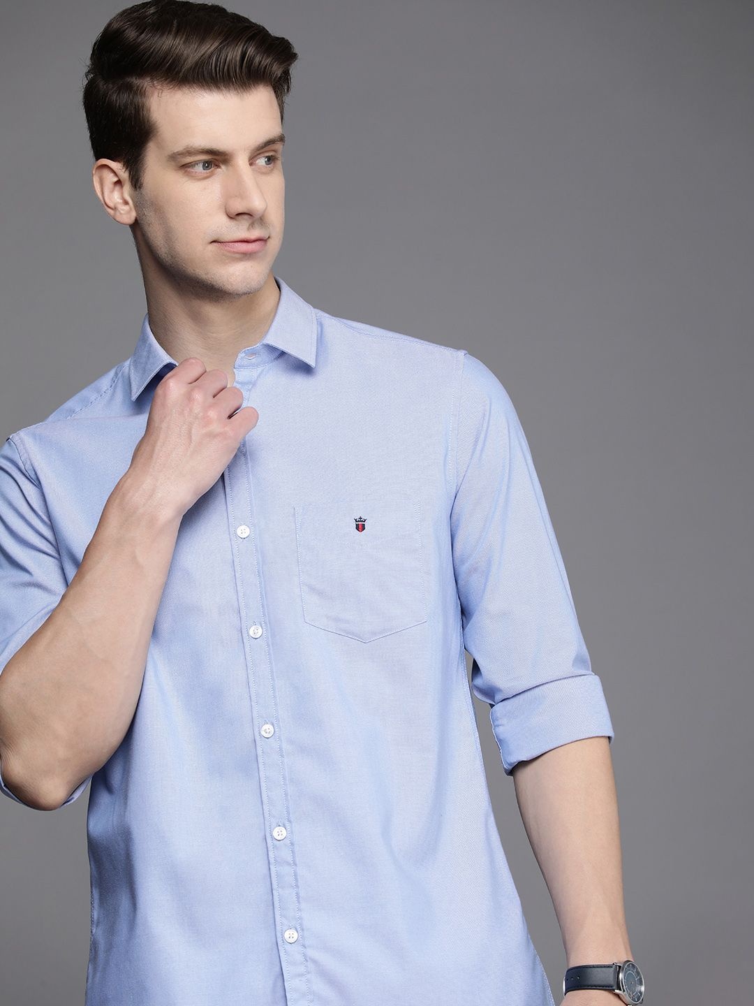 

Louis Philippe Sport Pure Cotton Slim Fit Opaque Casual Shirt, Blue