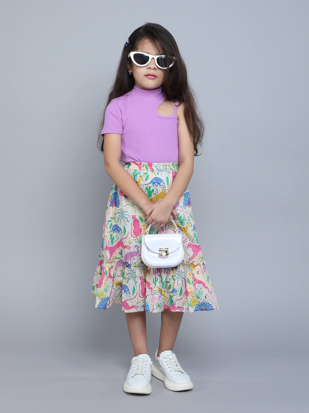 

taffykids Girls Top with Skirt, Purple