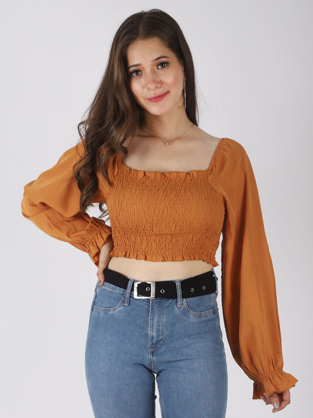 

all about you Puff Sleeve Crop Top, Yellow