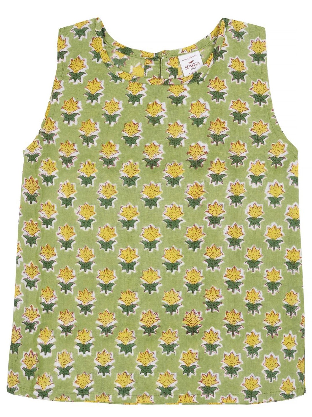 

SPARSA Print Cotton Top, Green