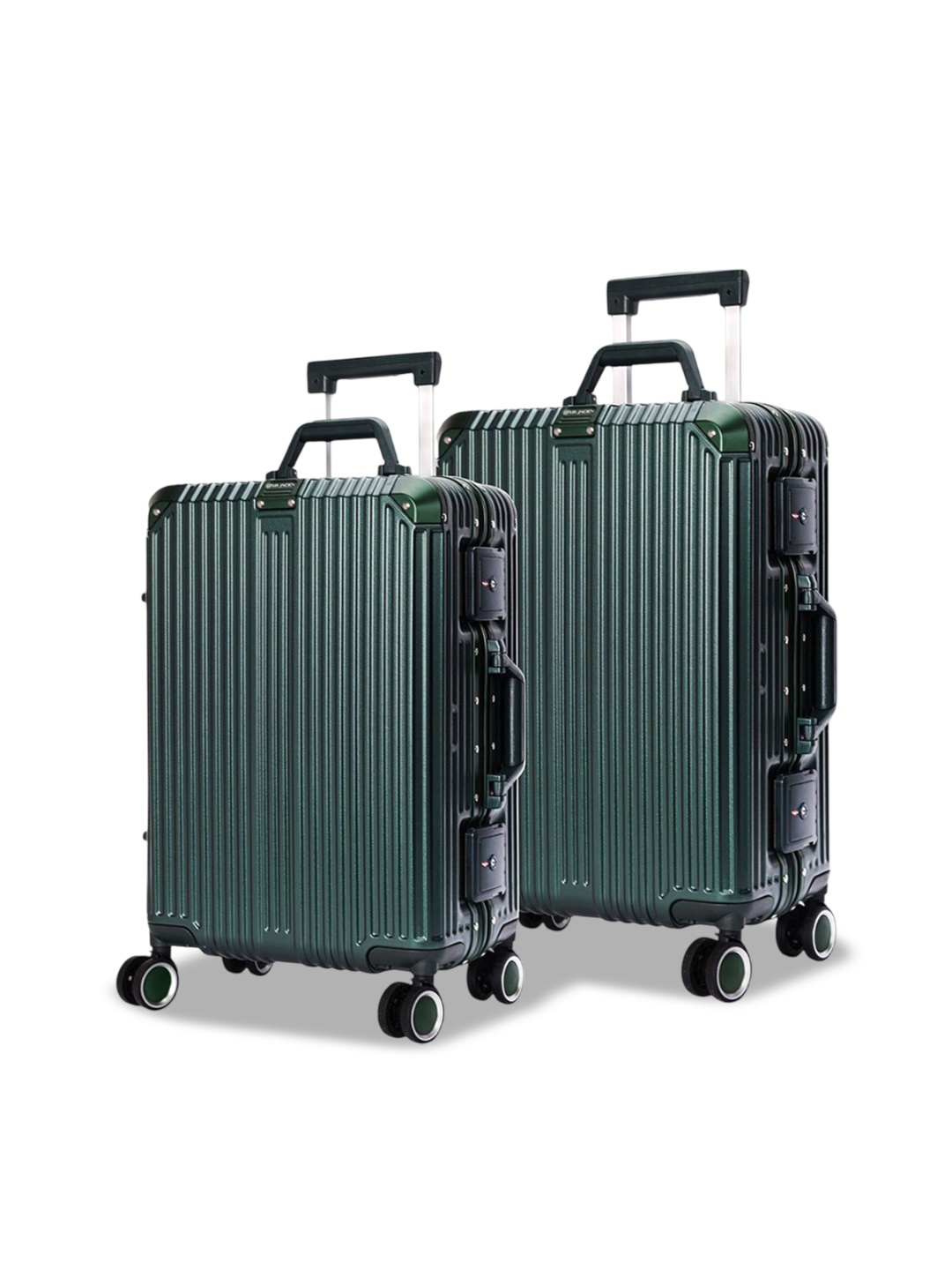 

FUR JADEN Set Of 2 Hard-Sided Cabin & Medium Trolley Bags, Green