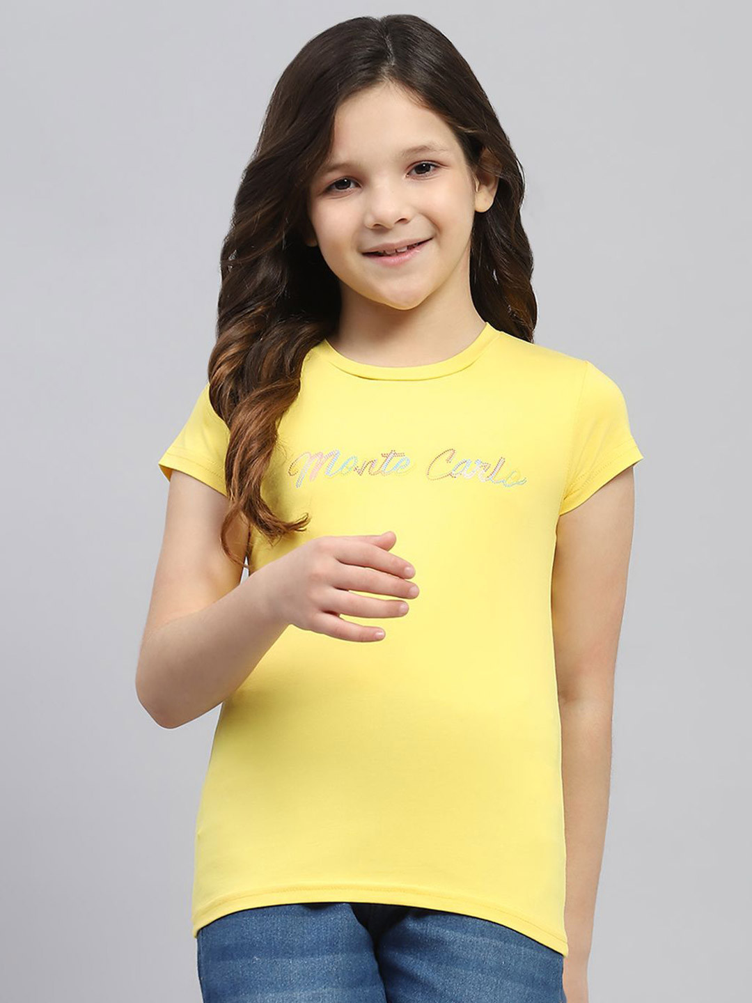 

Monte Carlo Girls Typography Printed Top, Yellow