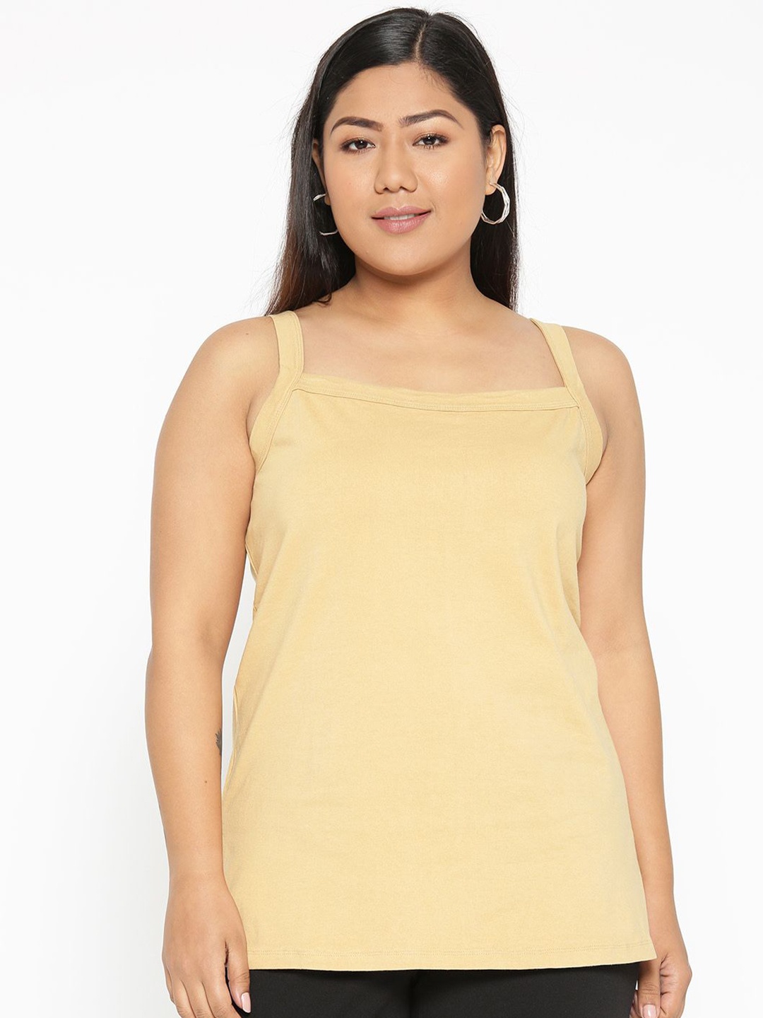 

theRebelinme Women Plus Size Non Padded Camisoles, Beige