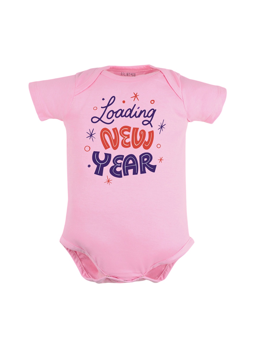 

FFLIRTYGO Infants Printed Pure Cotton Bodysuit, Pink
