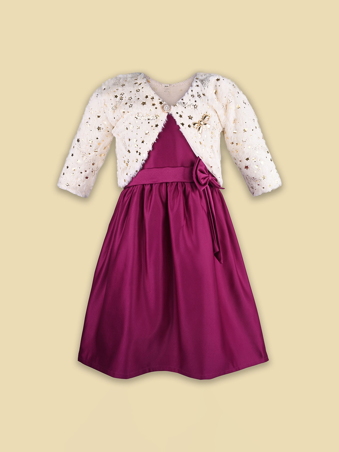 

Wish Karo Satin A-Line Dress, Purple