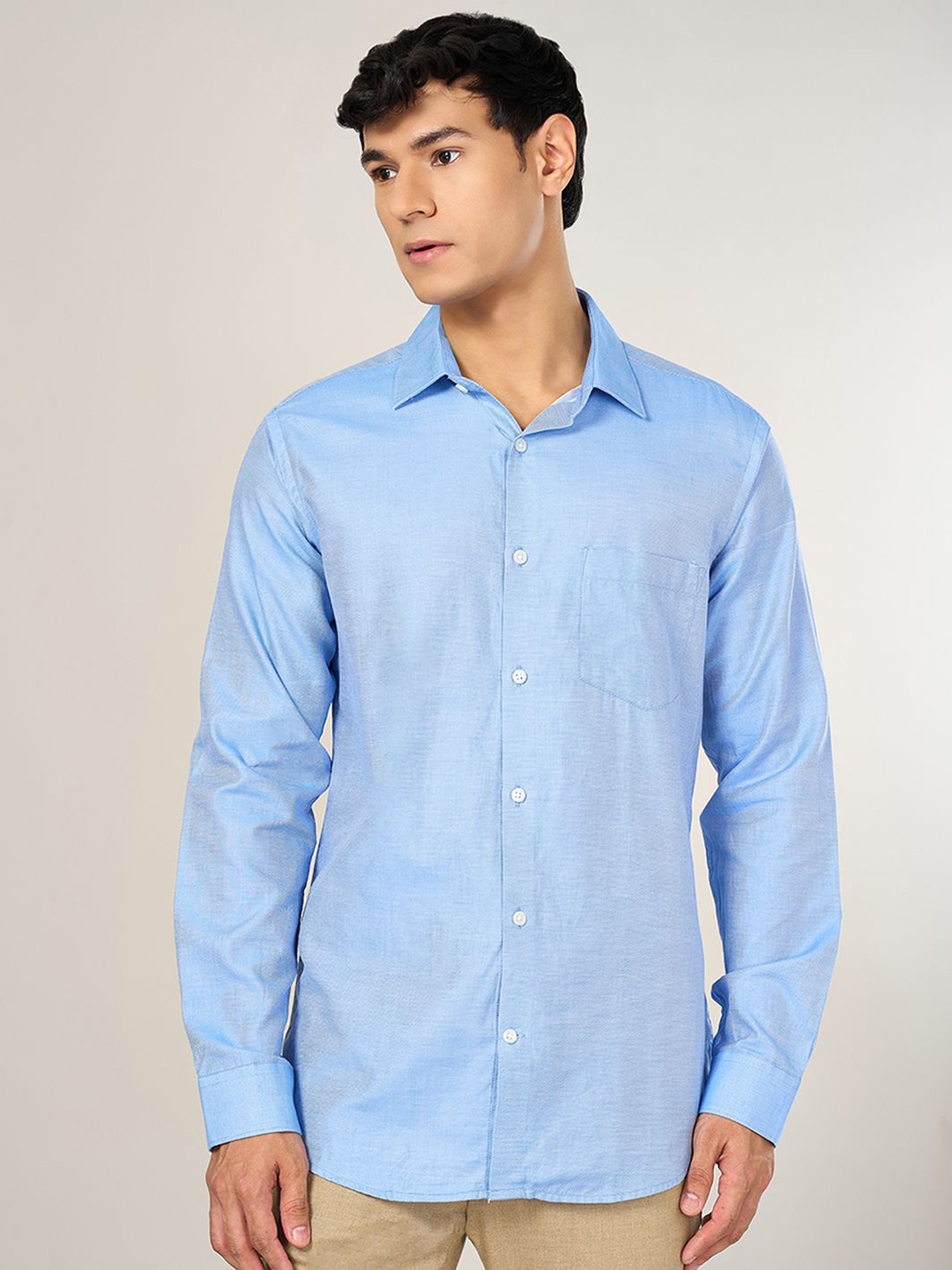 

BYFORD by Pantaloons Men Slim Fit Opaque Formal Shirt, Blue