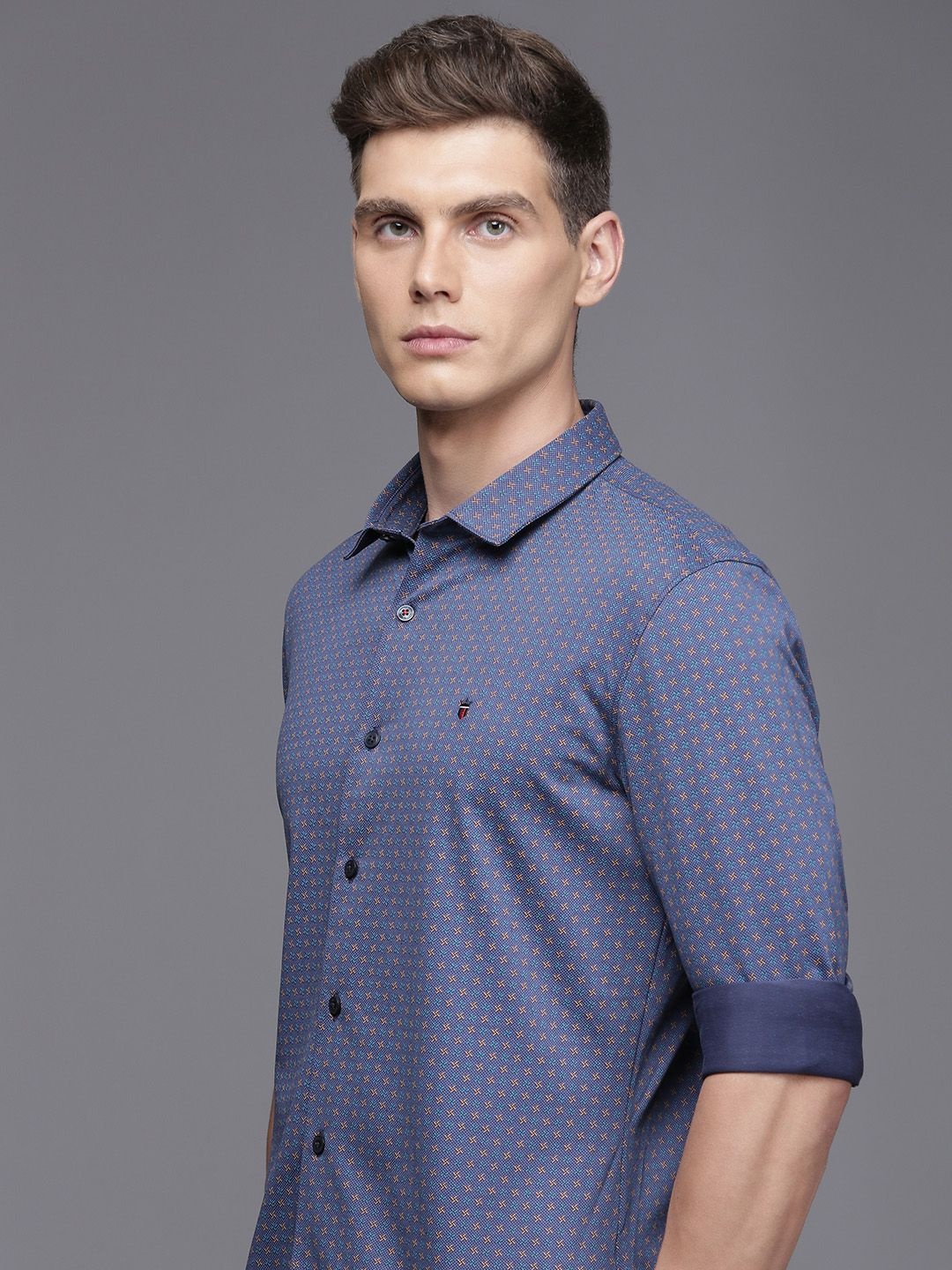 

Louis Philippe Sport Pure Cotton Smart Fit Printed Casual Shirt, Blue