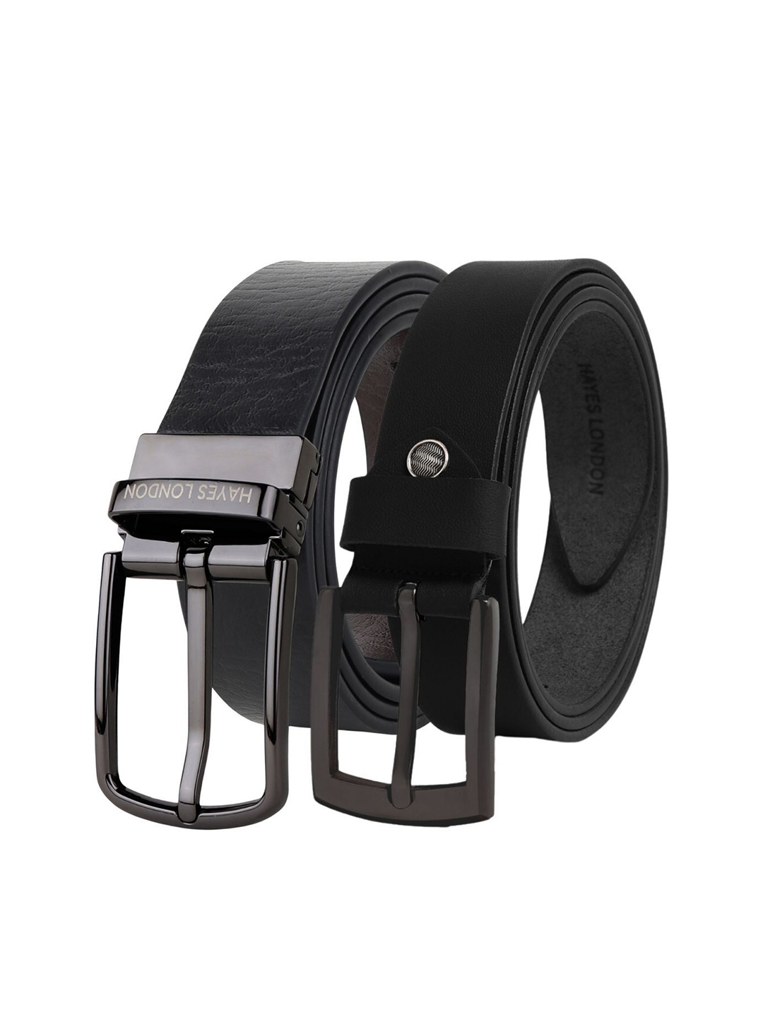 

Hayes London Men Formal Belts Combo Pack of 2 Premium Genuine Leather Belt, Grey