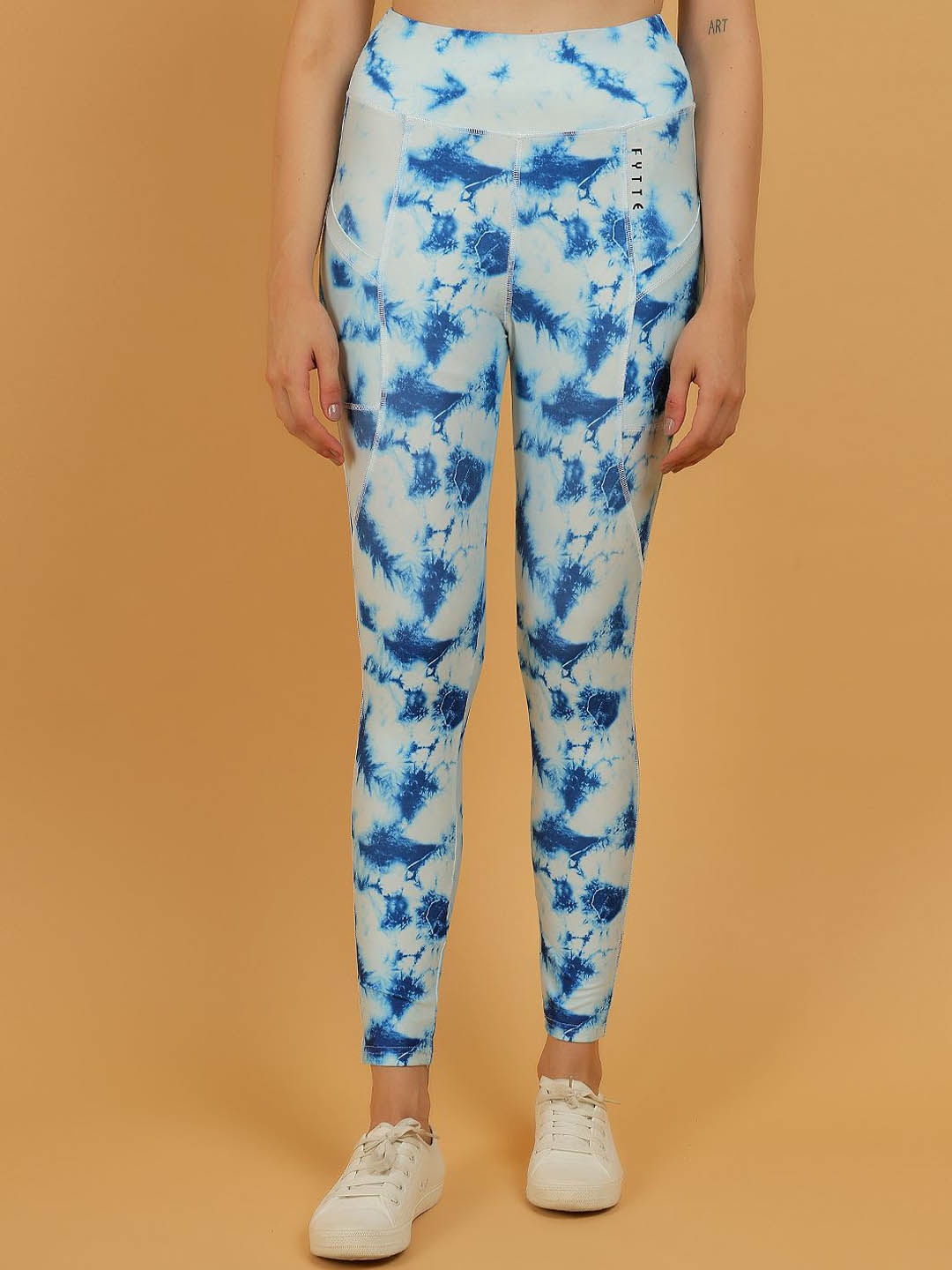 

N-Gal Women Printed Ankle-Length Gym Tights, Blue