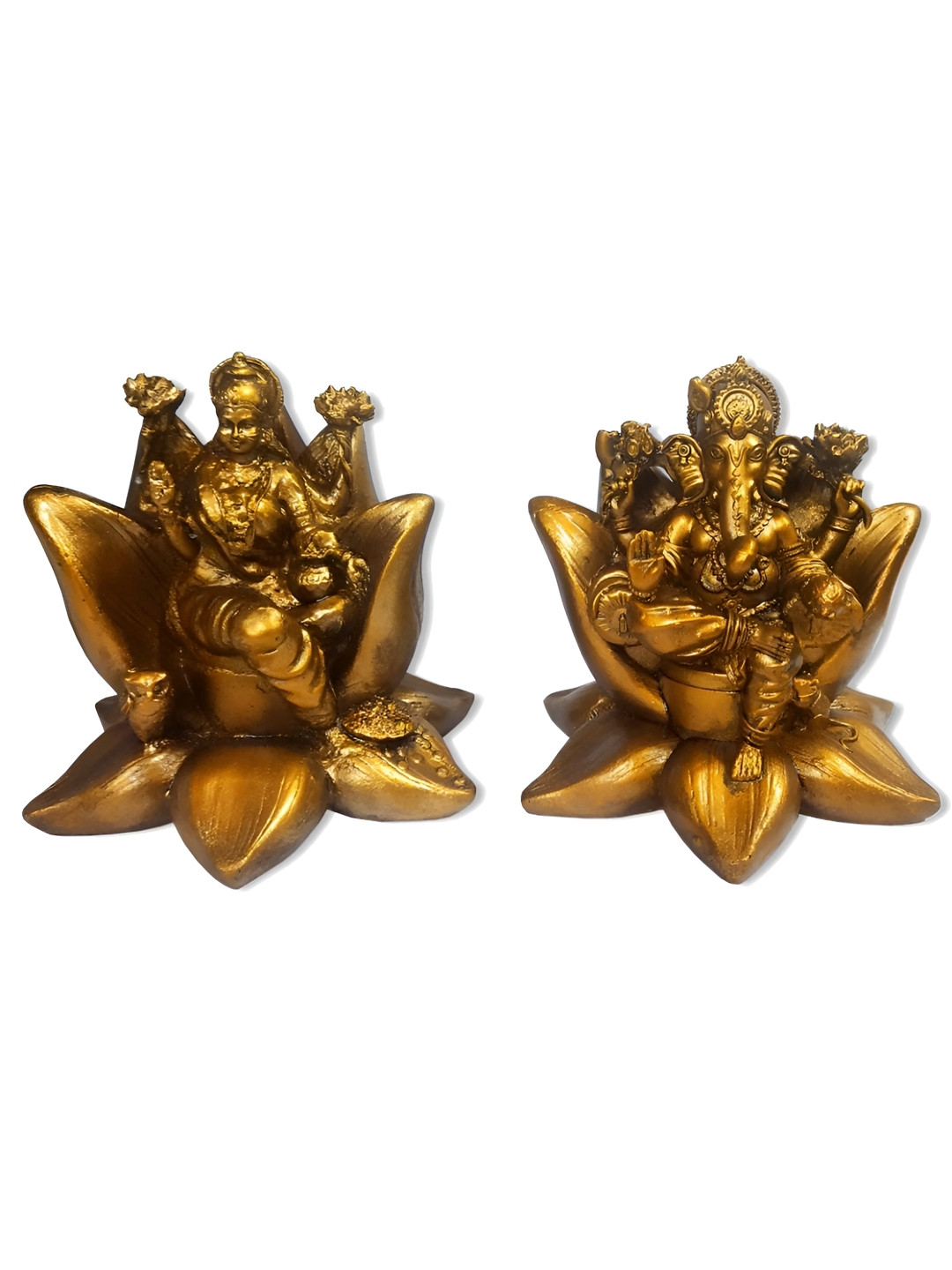 

Adhvik Laxmi Ganesha Pair Large Goddess Decorative Showpiece, Gold