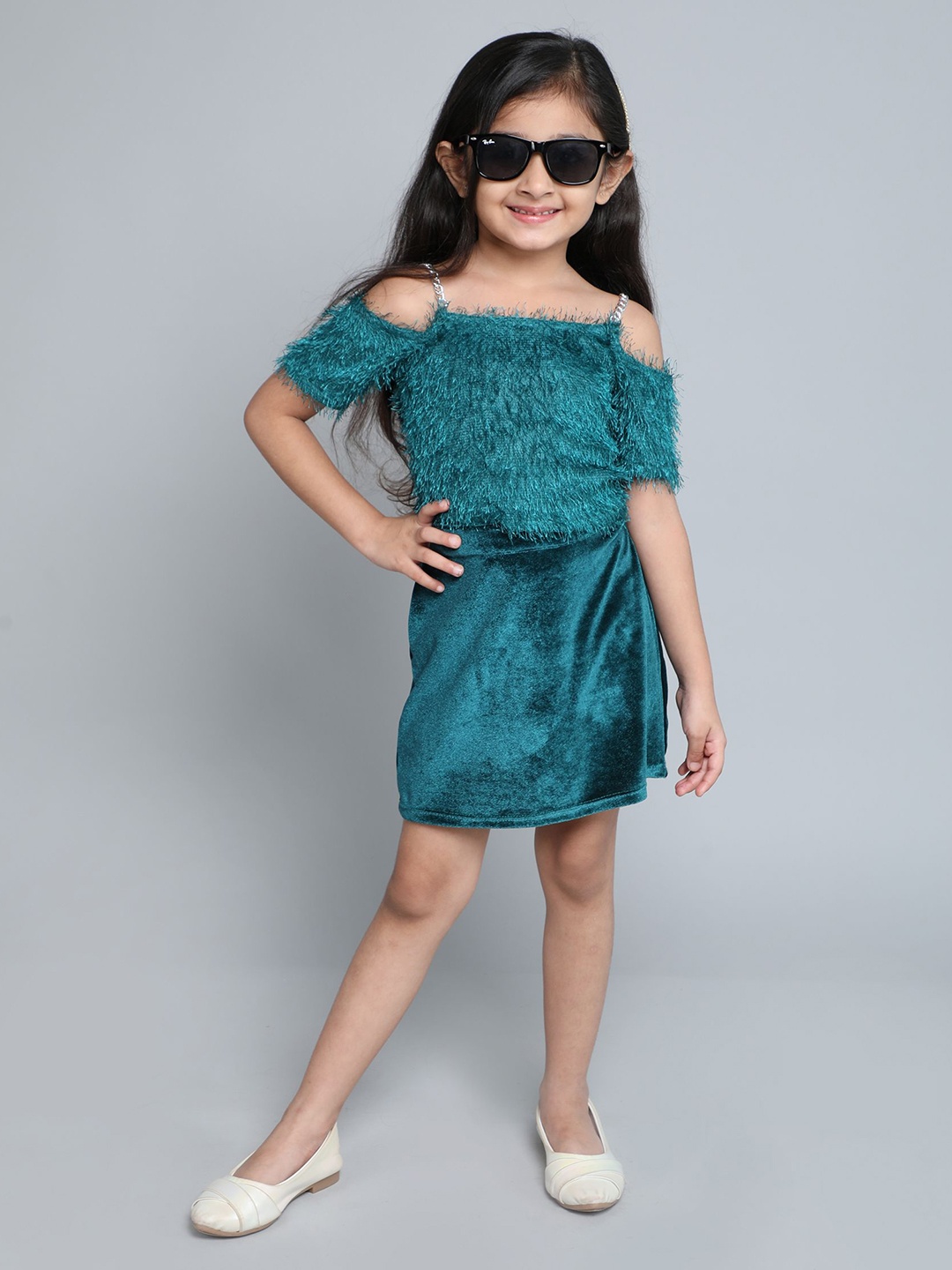 

taffykids Girls Top with Skirt, Green