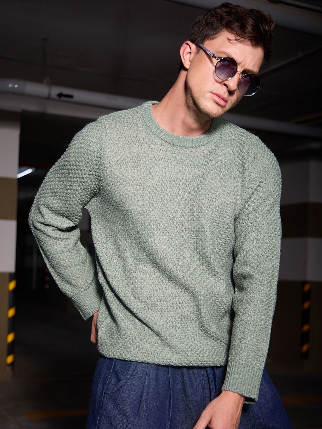 

Campus Sutra Men Pullover, Green