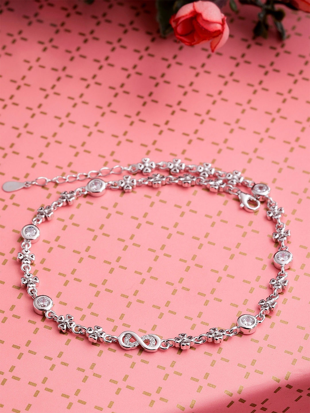 

DIAVO Rhodium-Plated Anklet, Silver