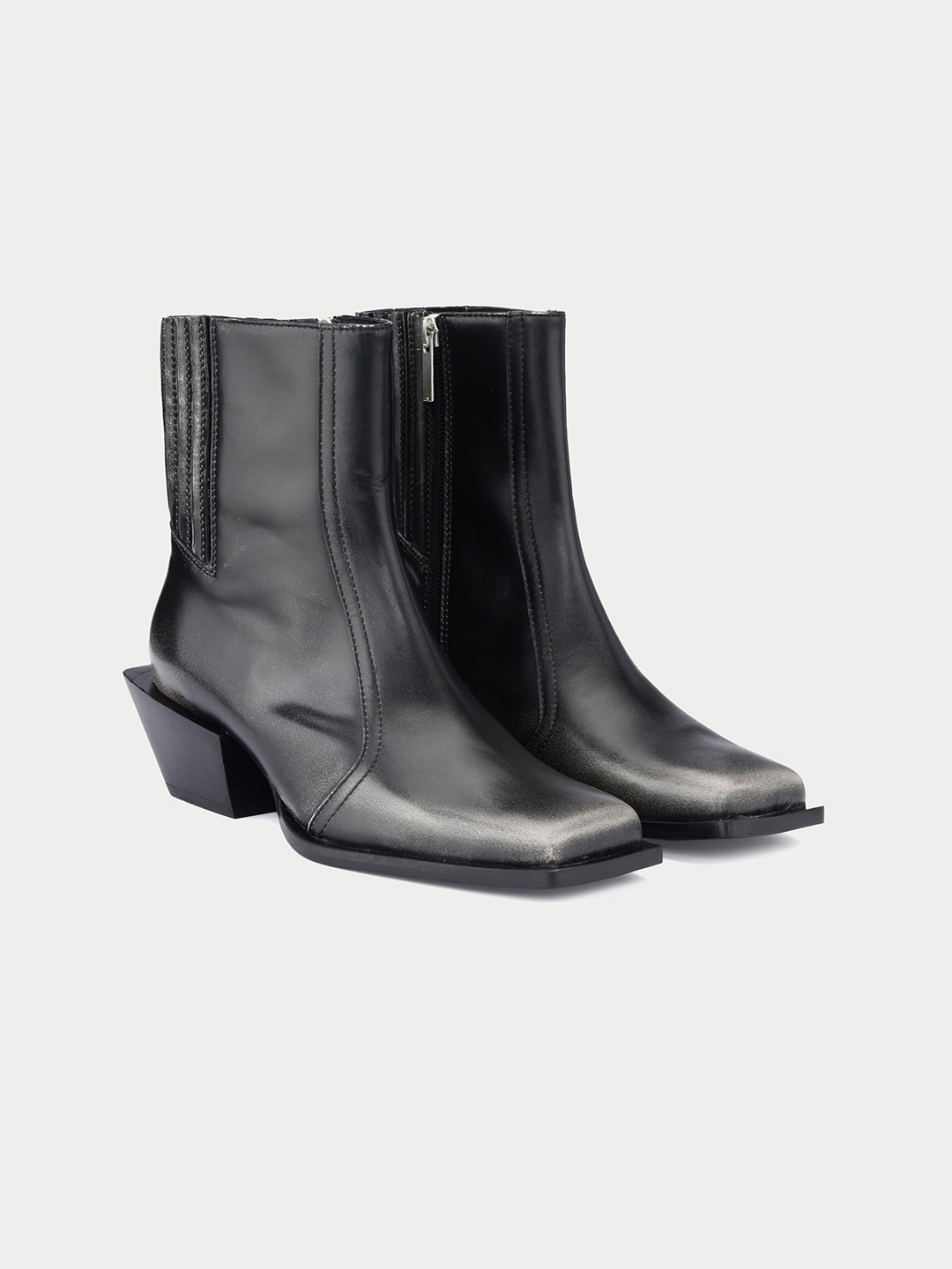 

Oroh Women Casual Block-Heeled Chelsea Boots, Grey