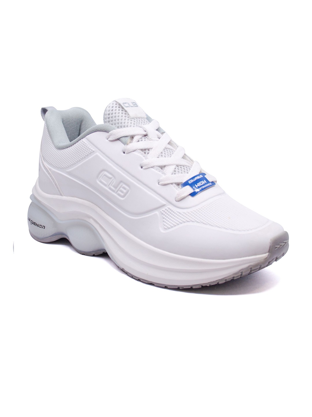 

Columbus Men Mesh Running Non-Marking Lace - Ups Shoes, White