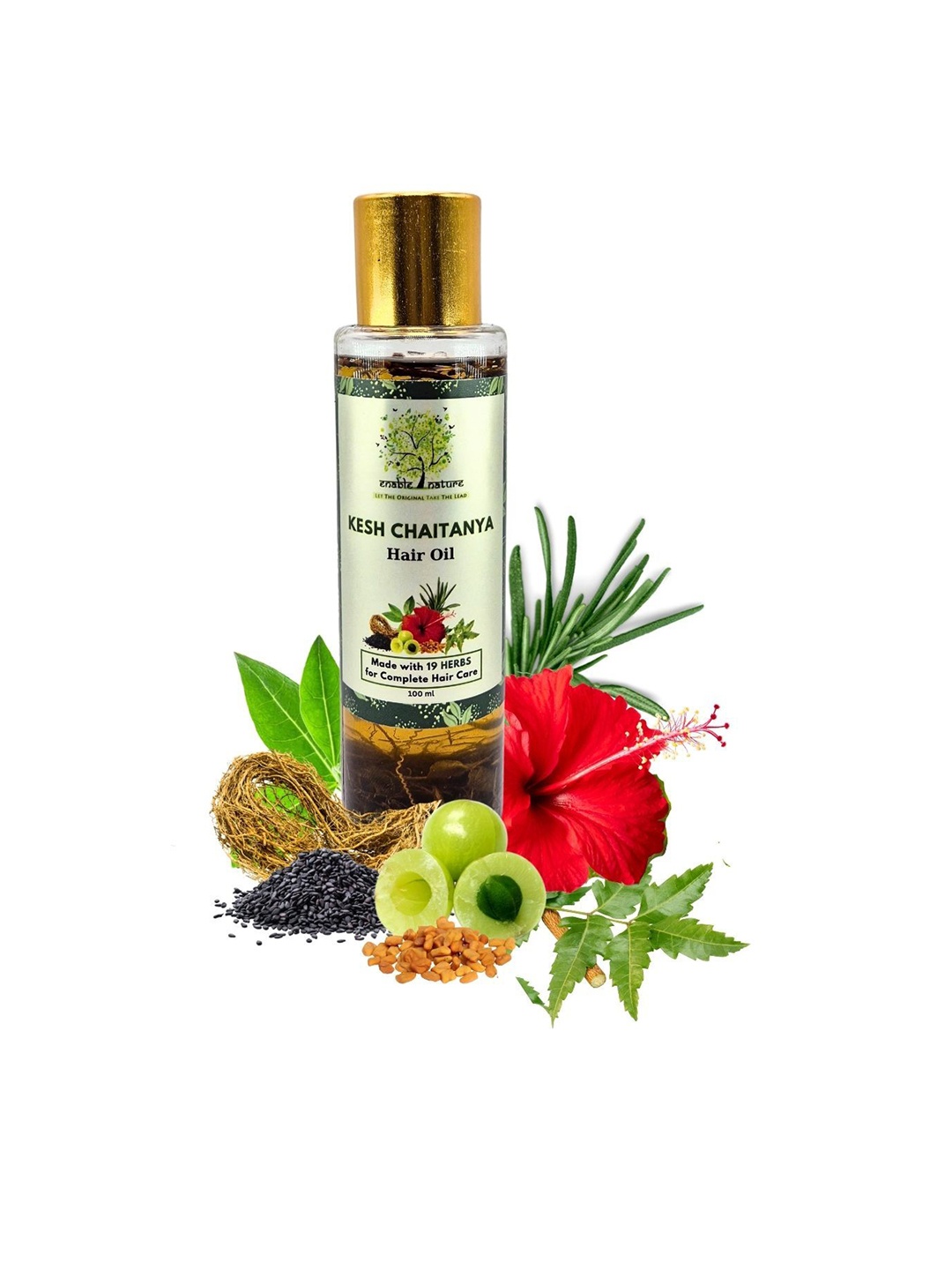 

Enable Nature Kesh Chaitanya Hair Oil With Bhringaraj & Amla - 100 ml, Gold
