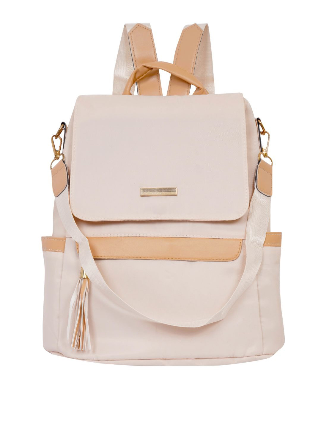 

CHRONICLE Women Colourblocked Backpack, Off white