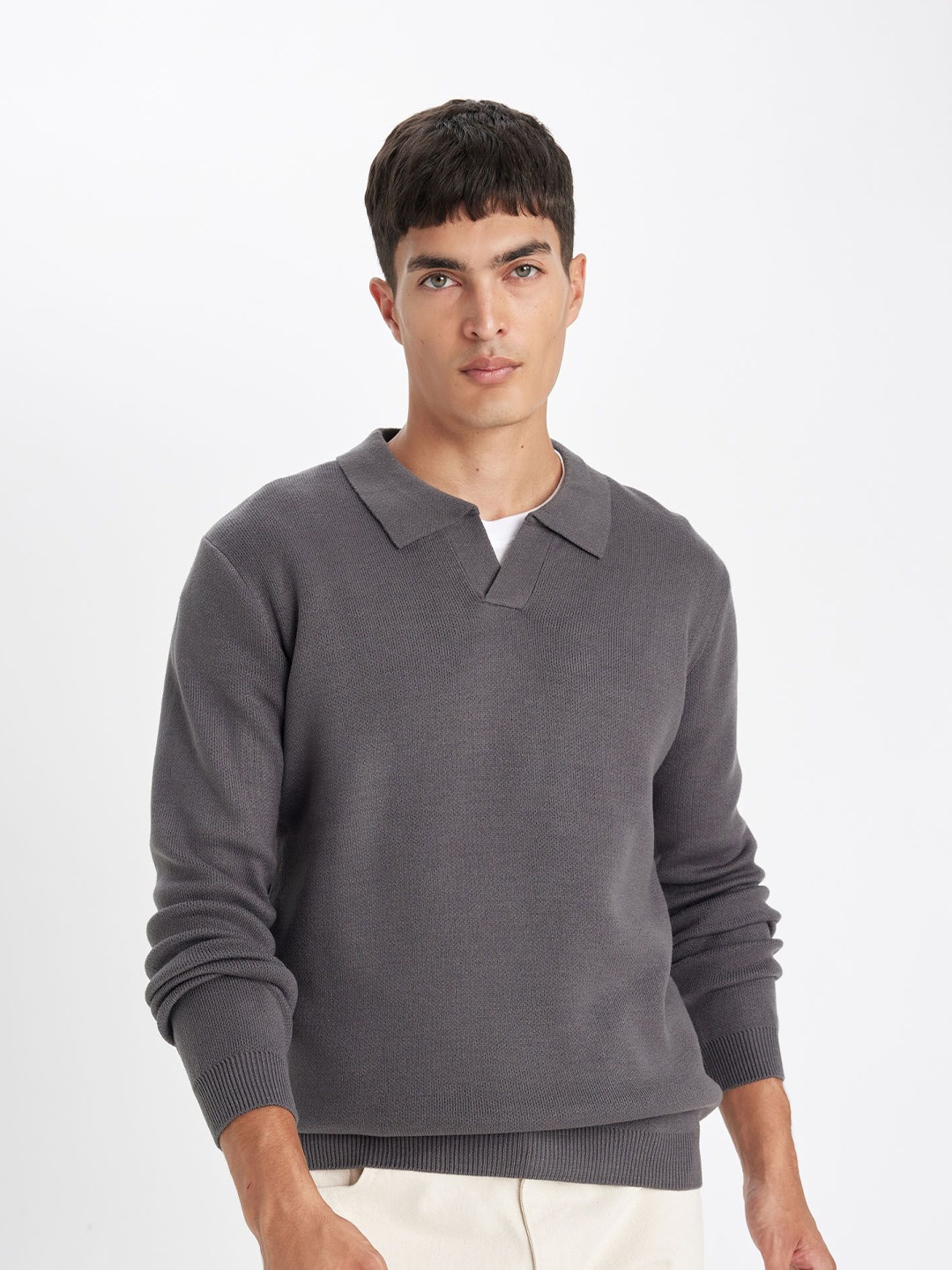 

DeFacto Men Long Sleeves Pullover, Grey