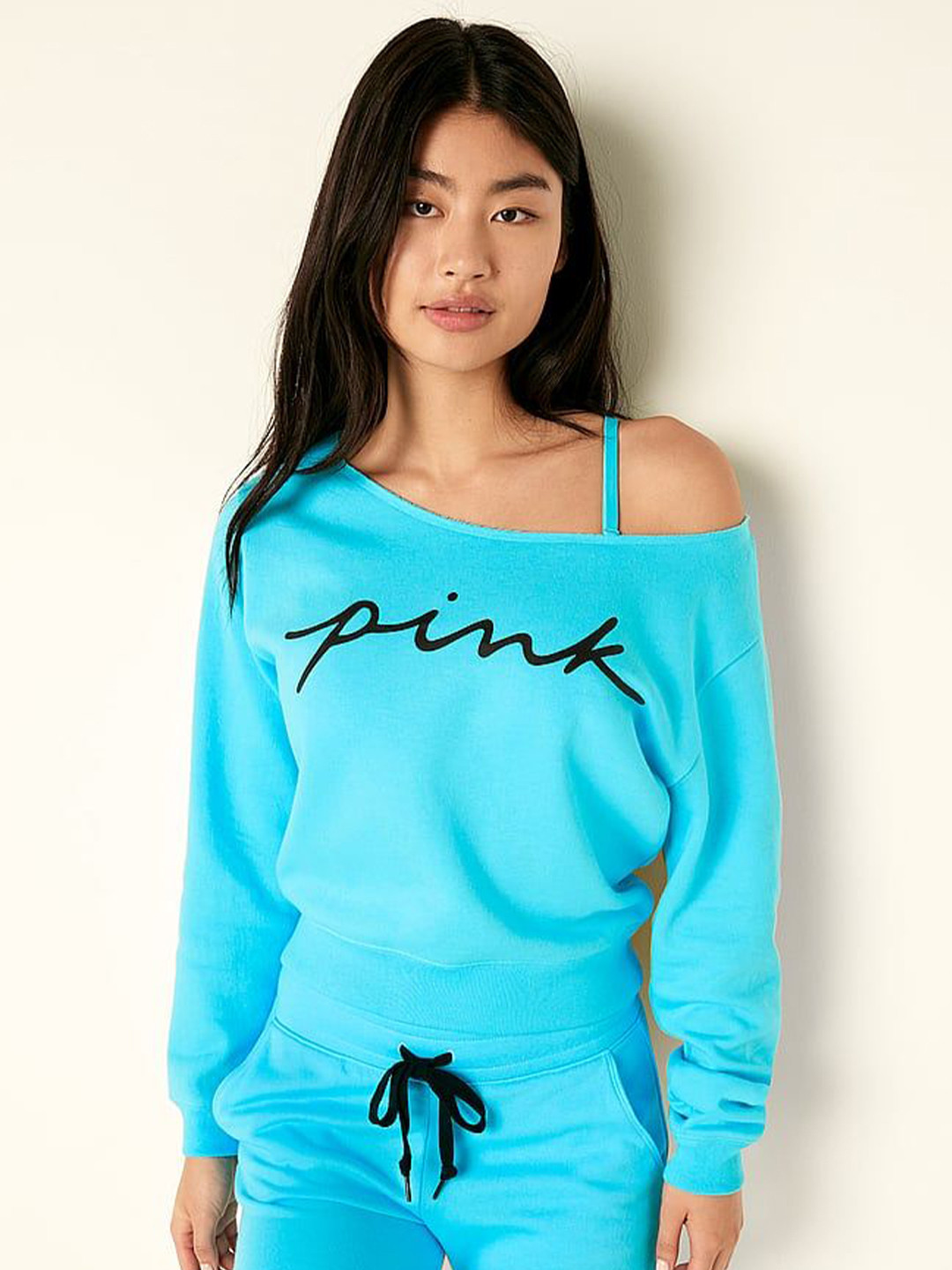 

Victoria's Secret Women Cotton Typography Printed Sweatshirt, Blue