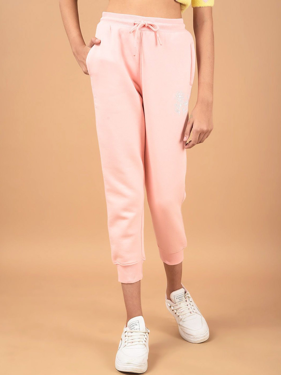 

Crimsoune Club Girls Cotton Mid-Rise Relaxed-Fit Track Pants, Pink