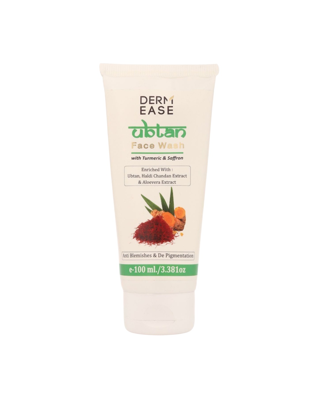 

DERMEASE Ubtan Face Wash With Turmeric & Saffron - 100 ml, White