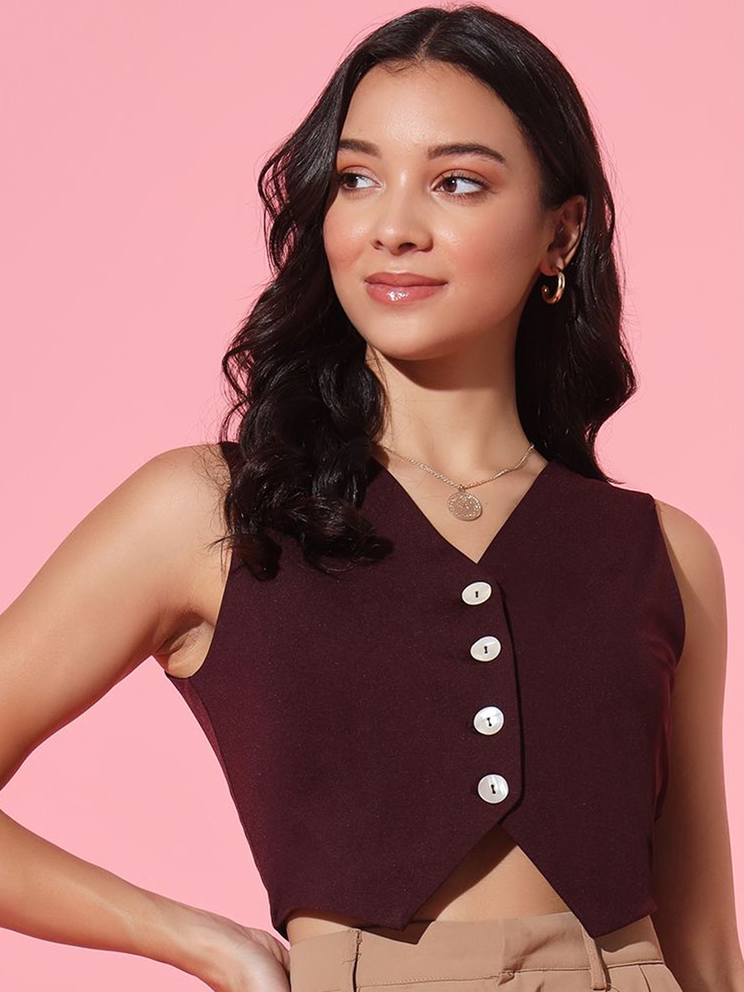 

BAESD V-Neck Sleeveless Waistcoat, Purple