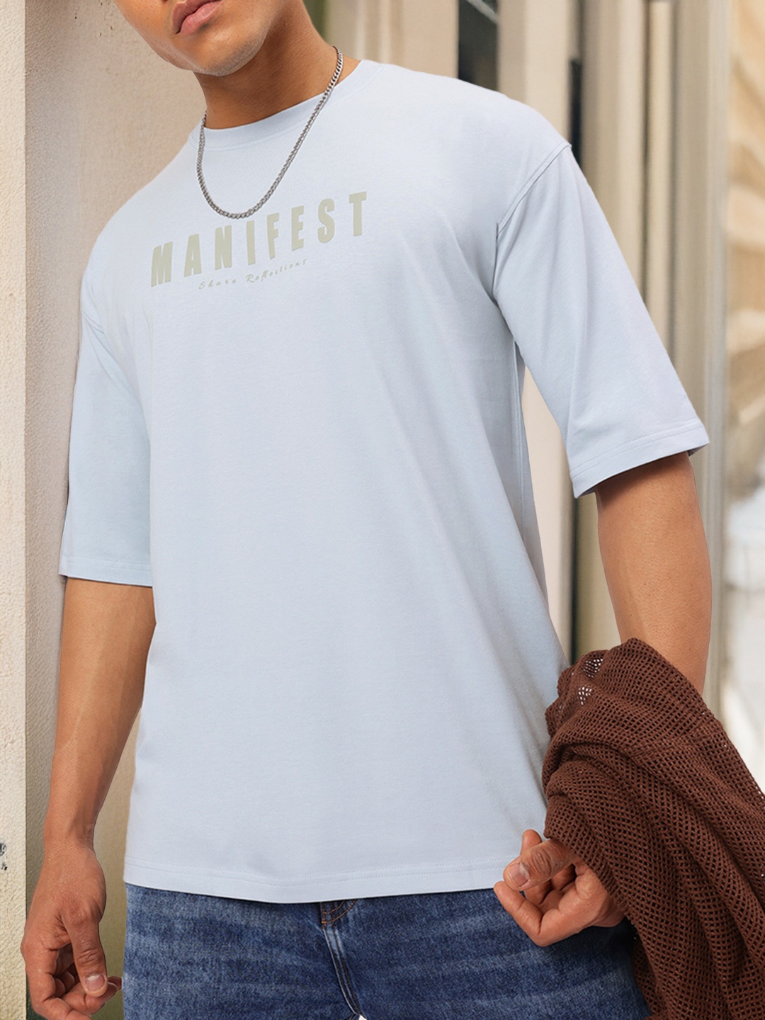 

Kook N Keech Must-Have Manifest Printed Relax Oversized Tee, Blue