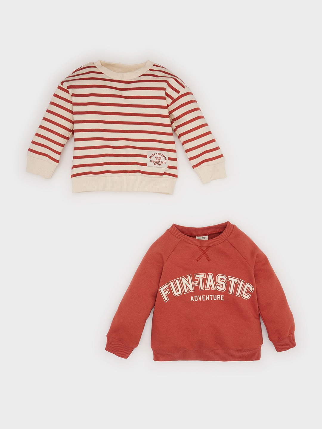 

DeFacto Boys Striped Long Sleeves Pullover Sweater, Off white