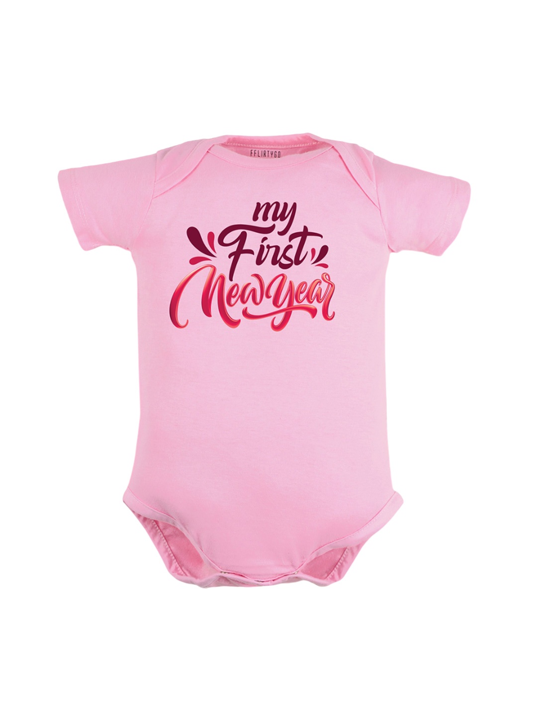 

FFLIRTYGO Infants Printed Cotton Bodysuit, Pink