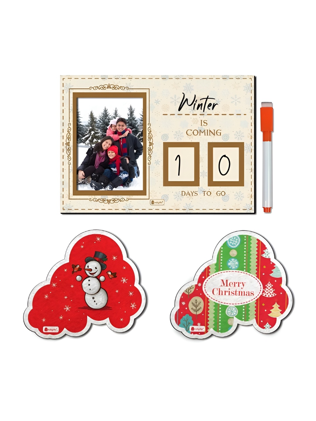 

Indigifts Beige & Brown Printed Decorative Magnet