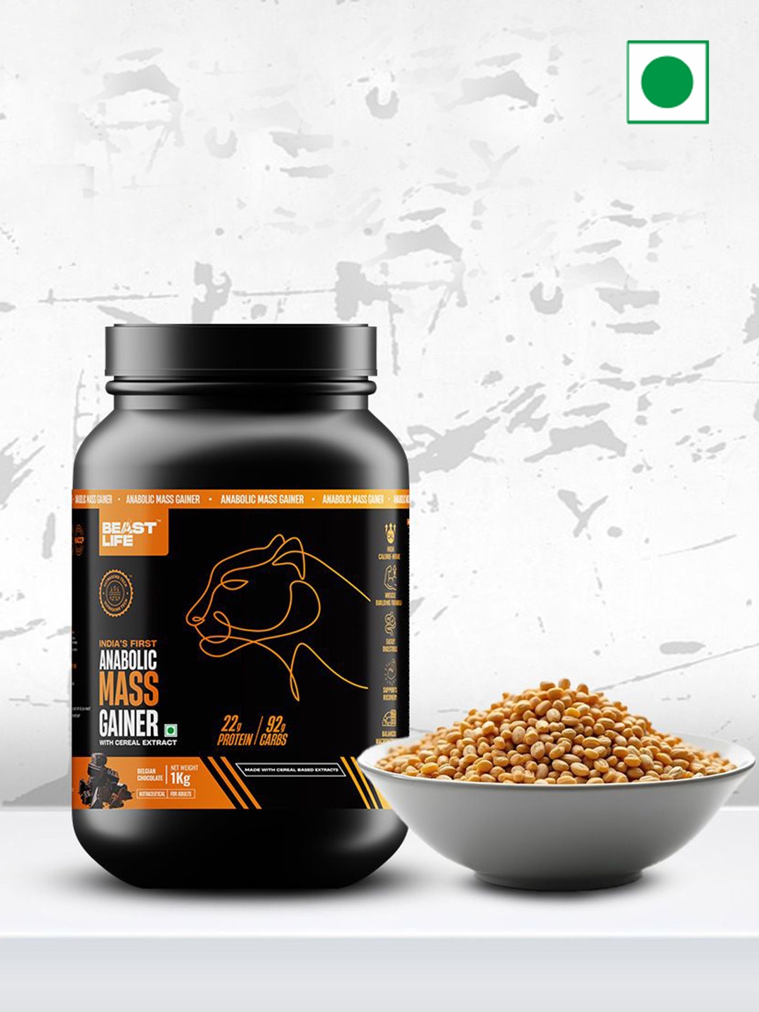 

BeastLife Mass Gainer With Ultrasorb Tech - 1 Kg, Black