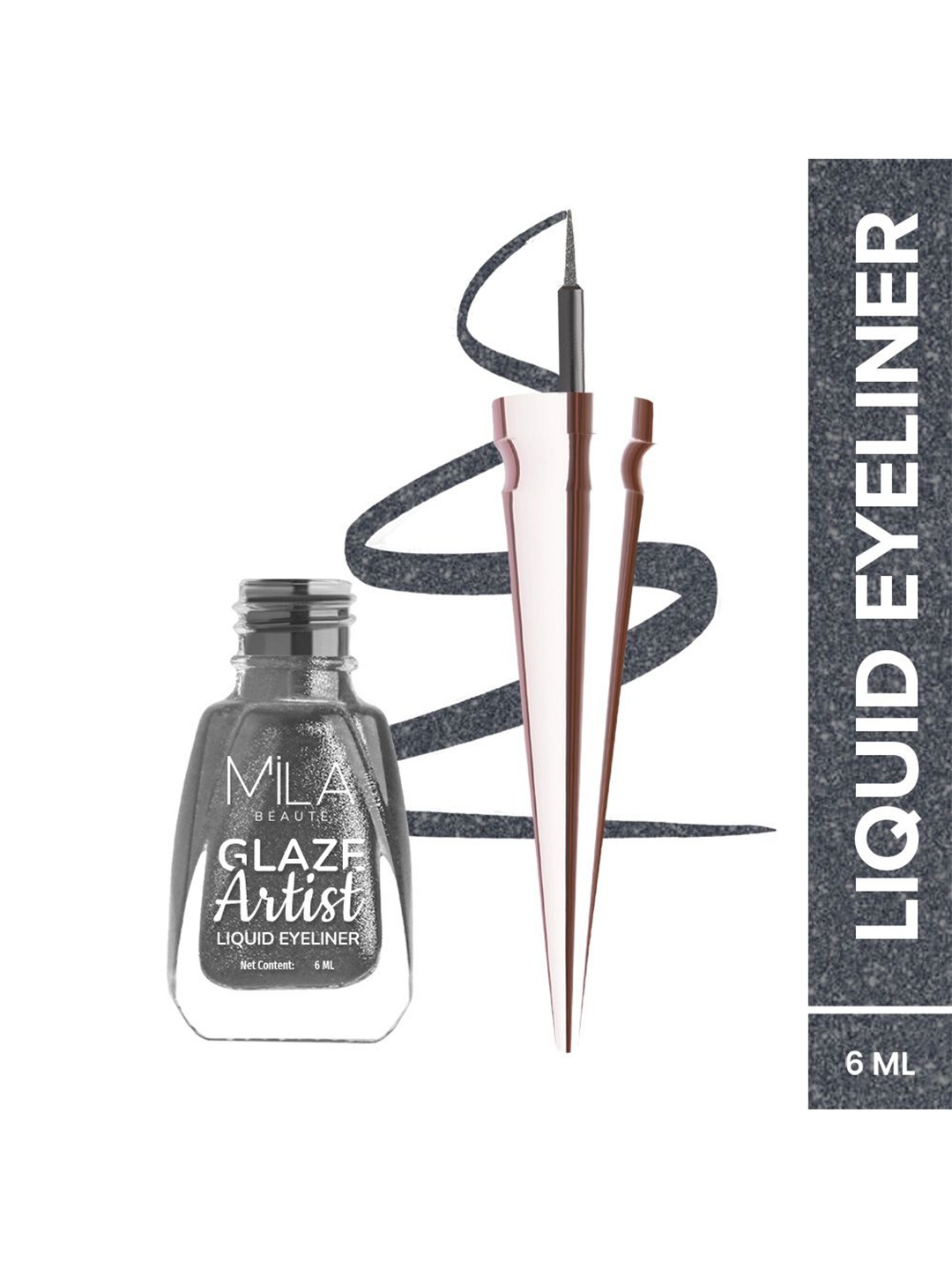 

MILA BEAUTE Glaze Artist Water Proof Liquid Eyeliner With Vitamin E - 6 ml - Magical Grey