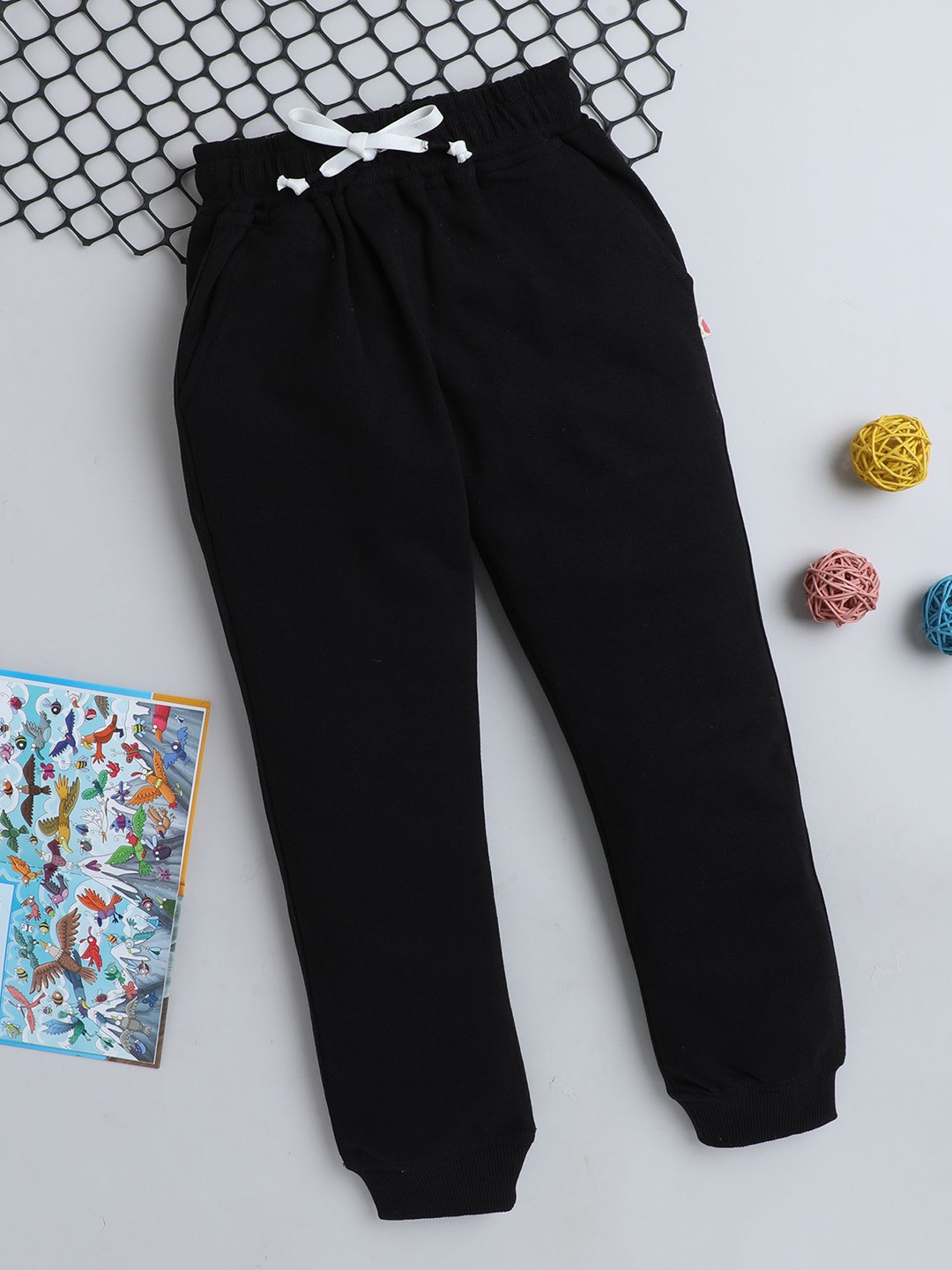 

BAATCHEET Boys Cotton Joggers, Black