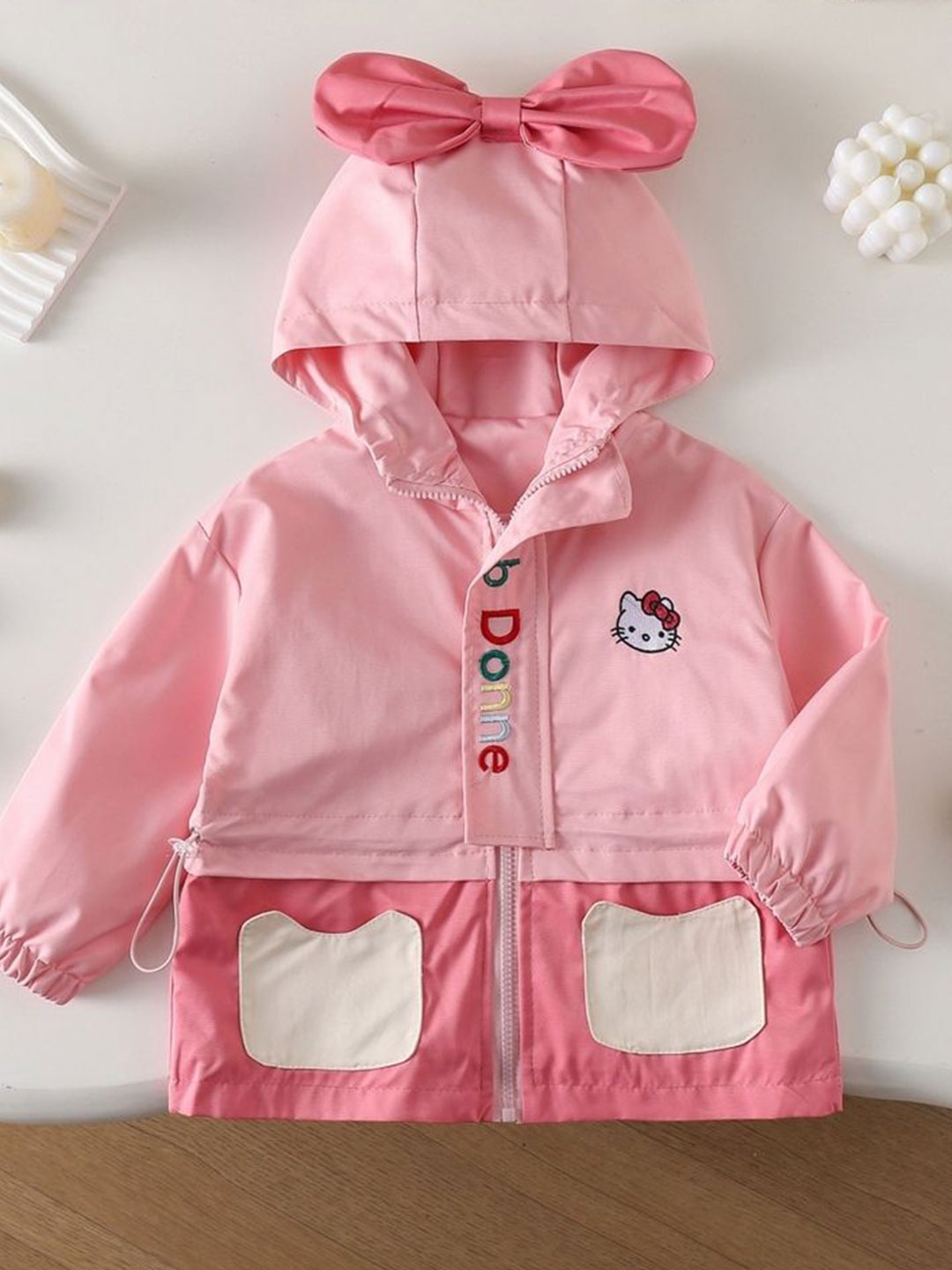 

LULU & SKY Girls Hooded Bomber Jacket, Pink