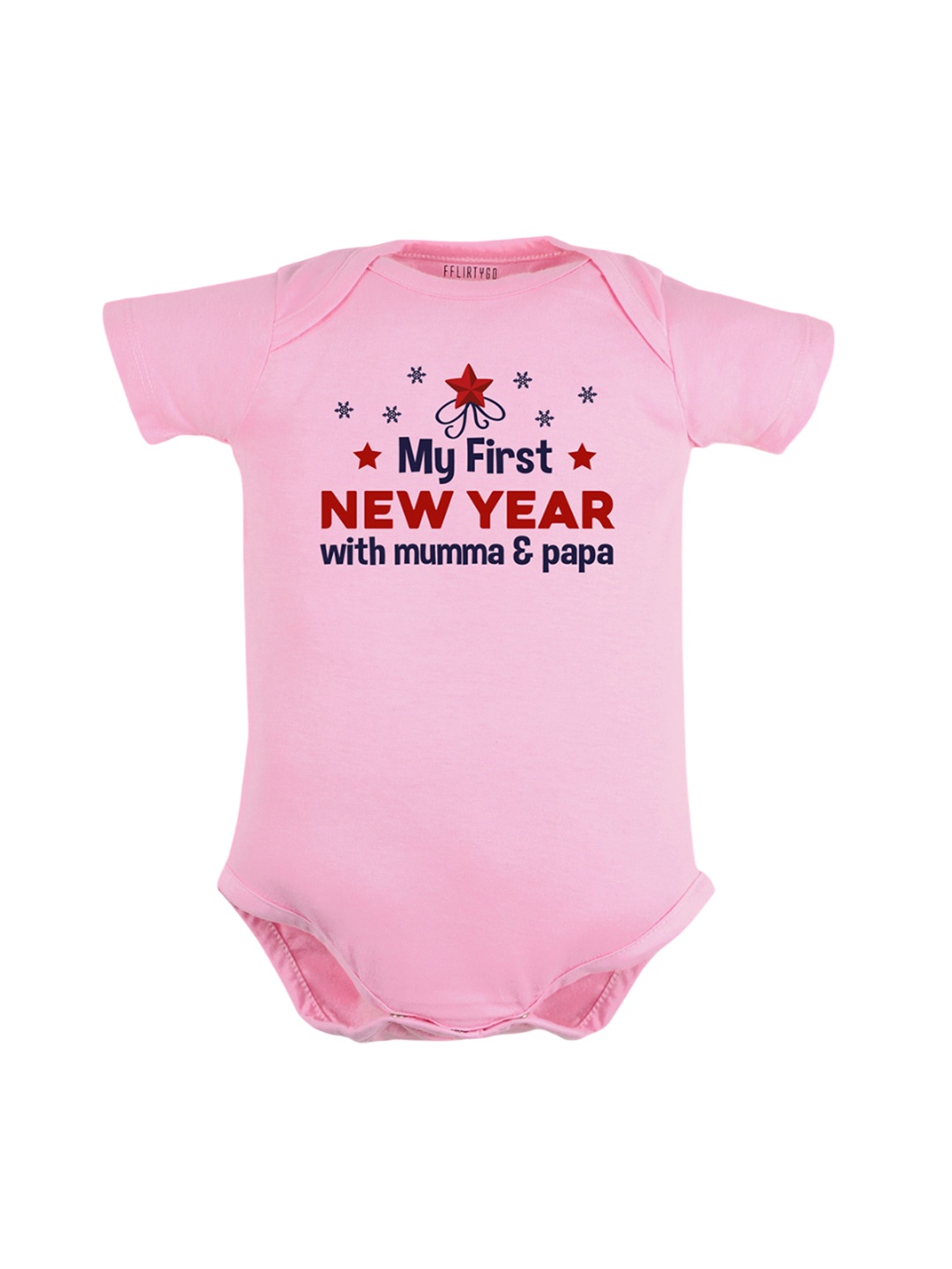 

FFLIRTYGO Infants Printed Cotton Bodysuits, Pink