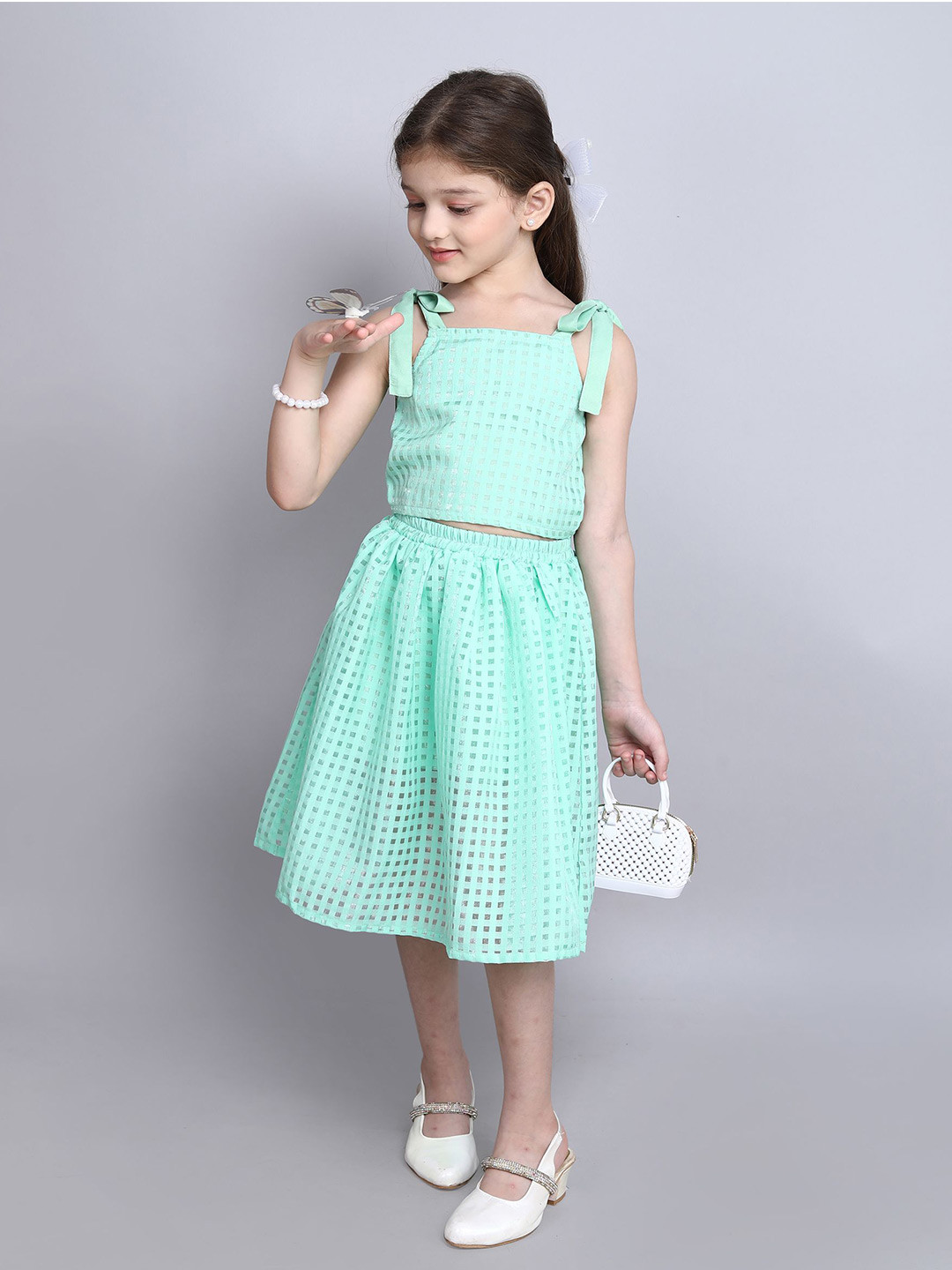 

taffykids Girls Top with Skirt, Green
