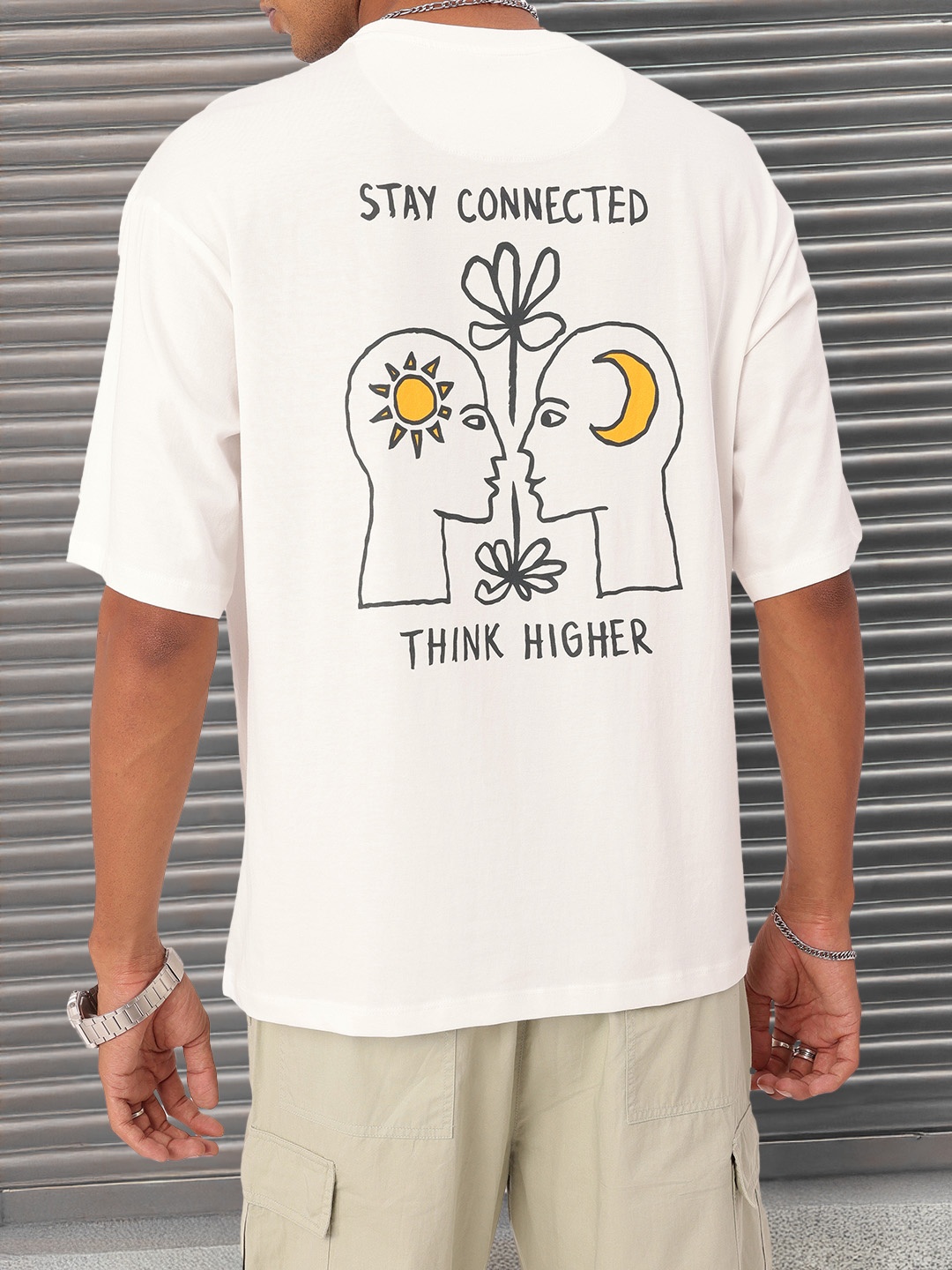 

Kook N Keech Modern Touch Graphic Printed Relaxed Fit T-shirt, White