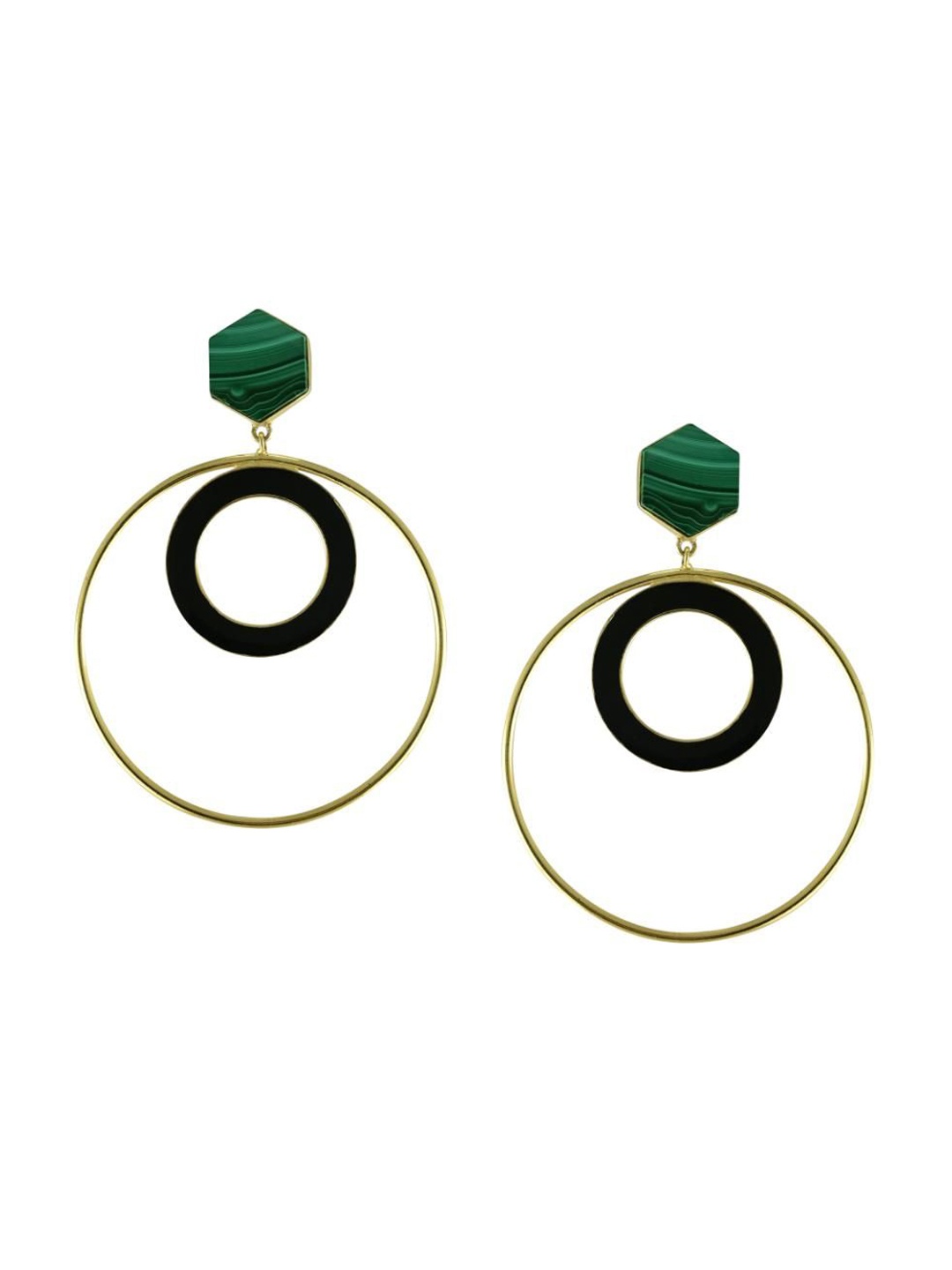 

Varnika Arora Geometric Drop Earrings, Green