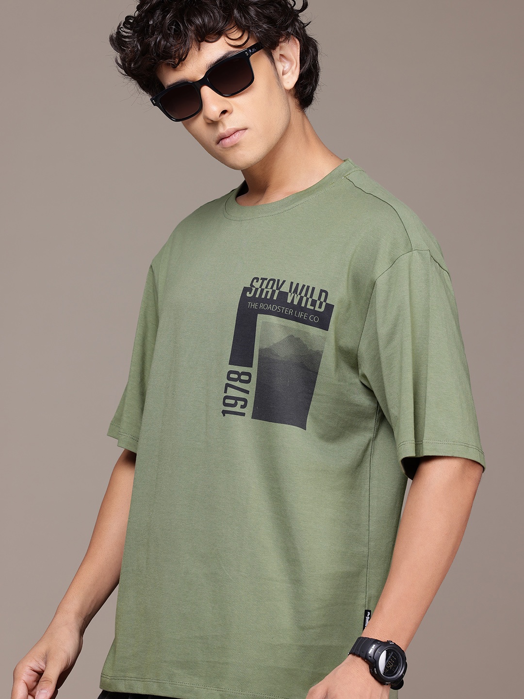 

The Roadster Lifestyle Co. Printed T-shirt, Green